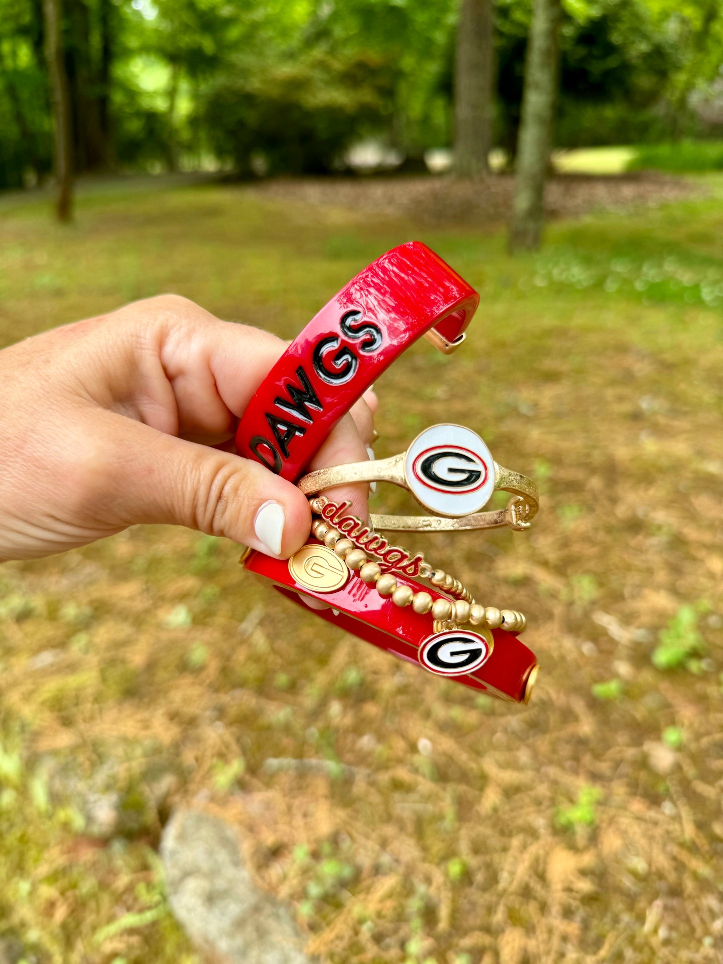 Georgia bulldogs licensed resin logo bangle red big