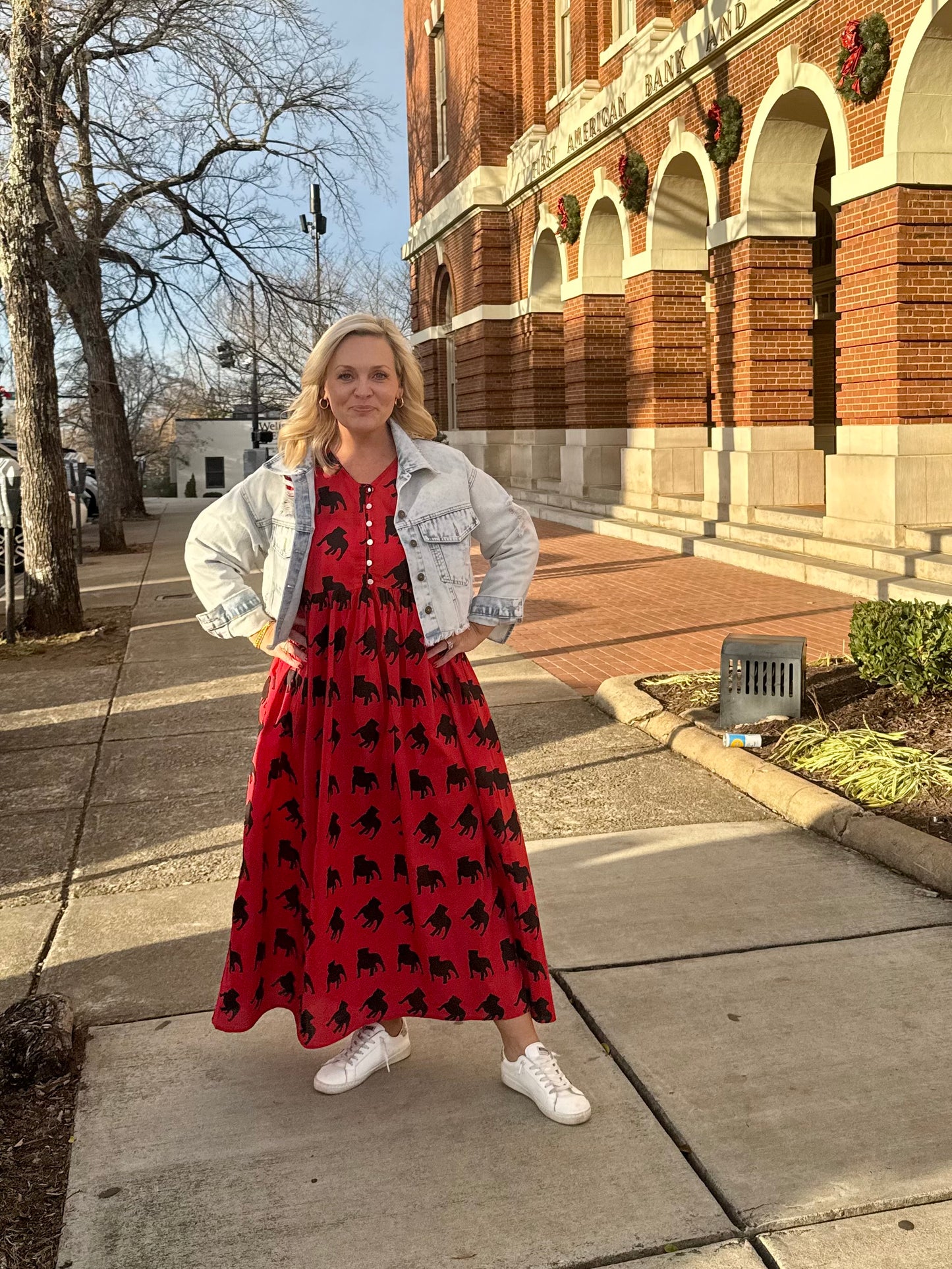 Exclusive Pickled Lemon dress red and black dog marked down!