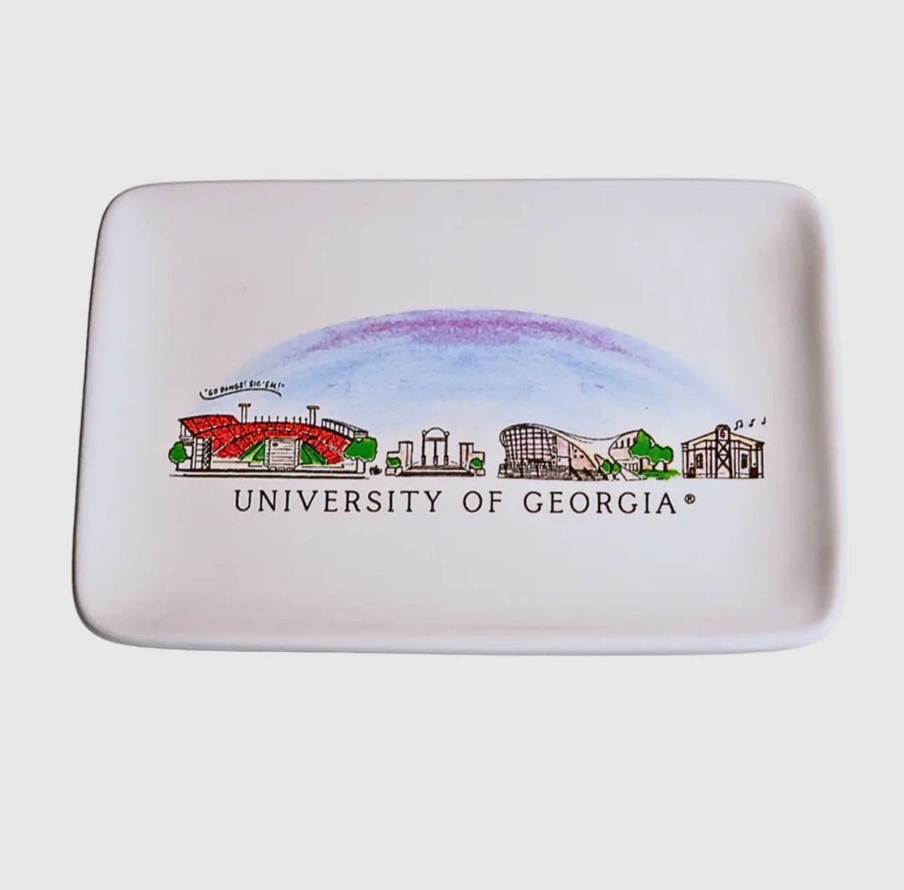 Tray licensed university of Ga trinket tray skyline