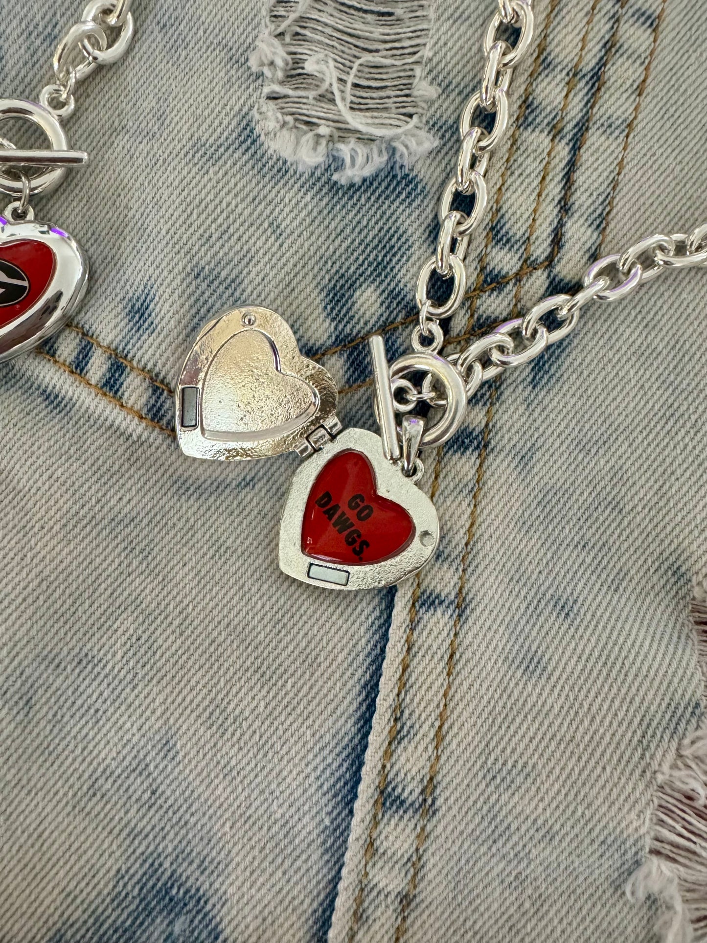 Silver locket necklace georgia