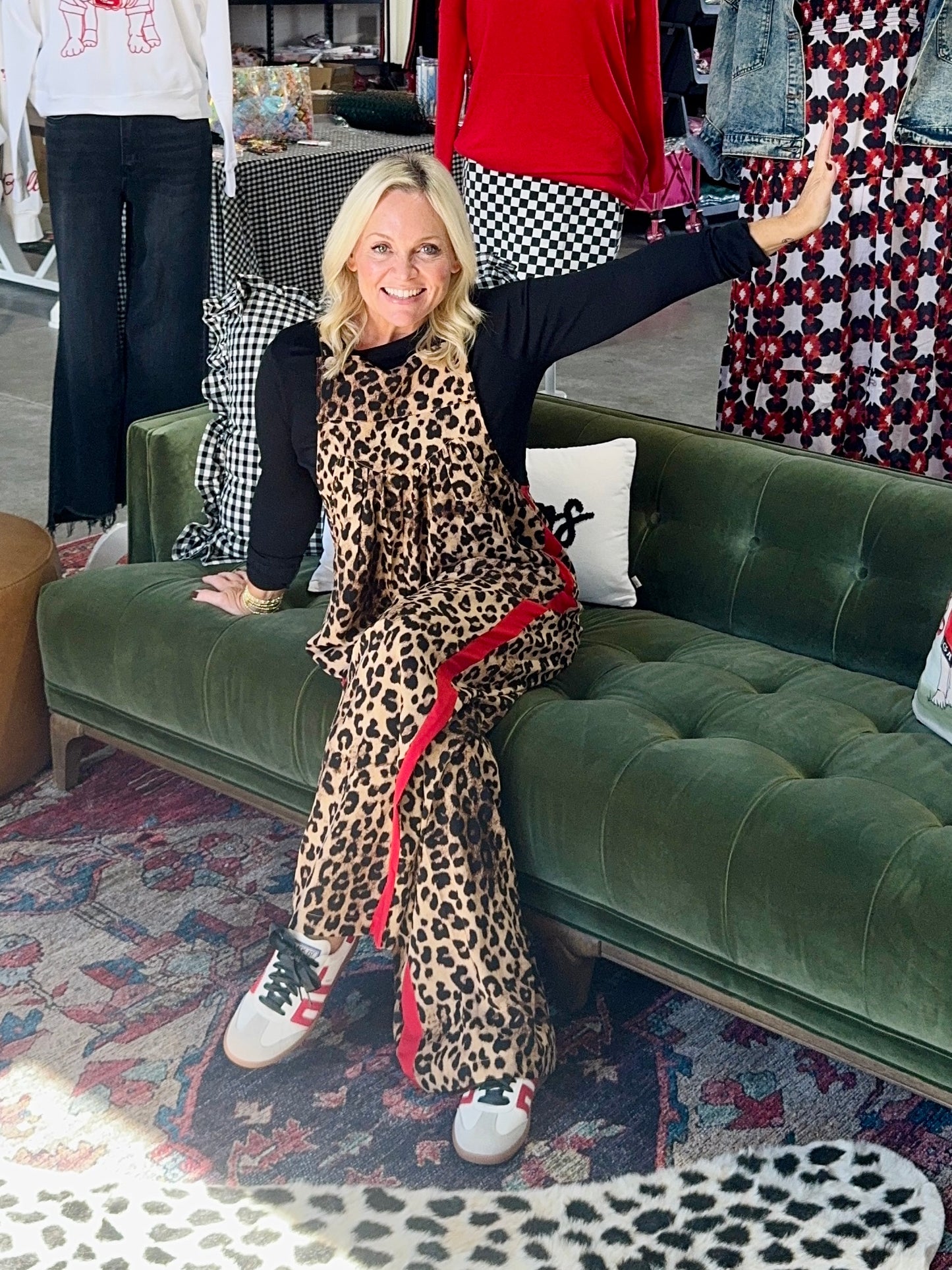 Leopard overalls jumpsuit adjustable up to plus size!