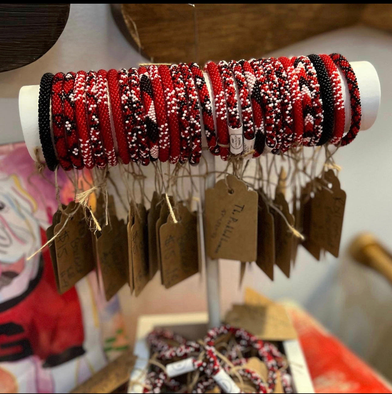 roll on aide trade beaded bracelet