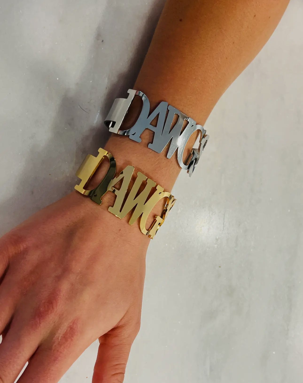 Gold or silver bulldog cuffs