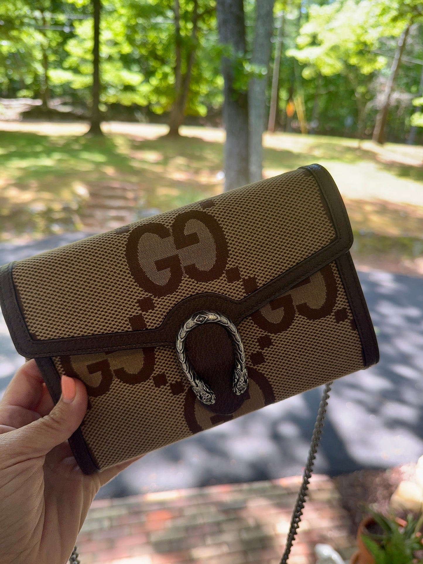 pre loved Gucci Canvas Gucci Love Parade Crossbody Bag Brown Canvas 401231
