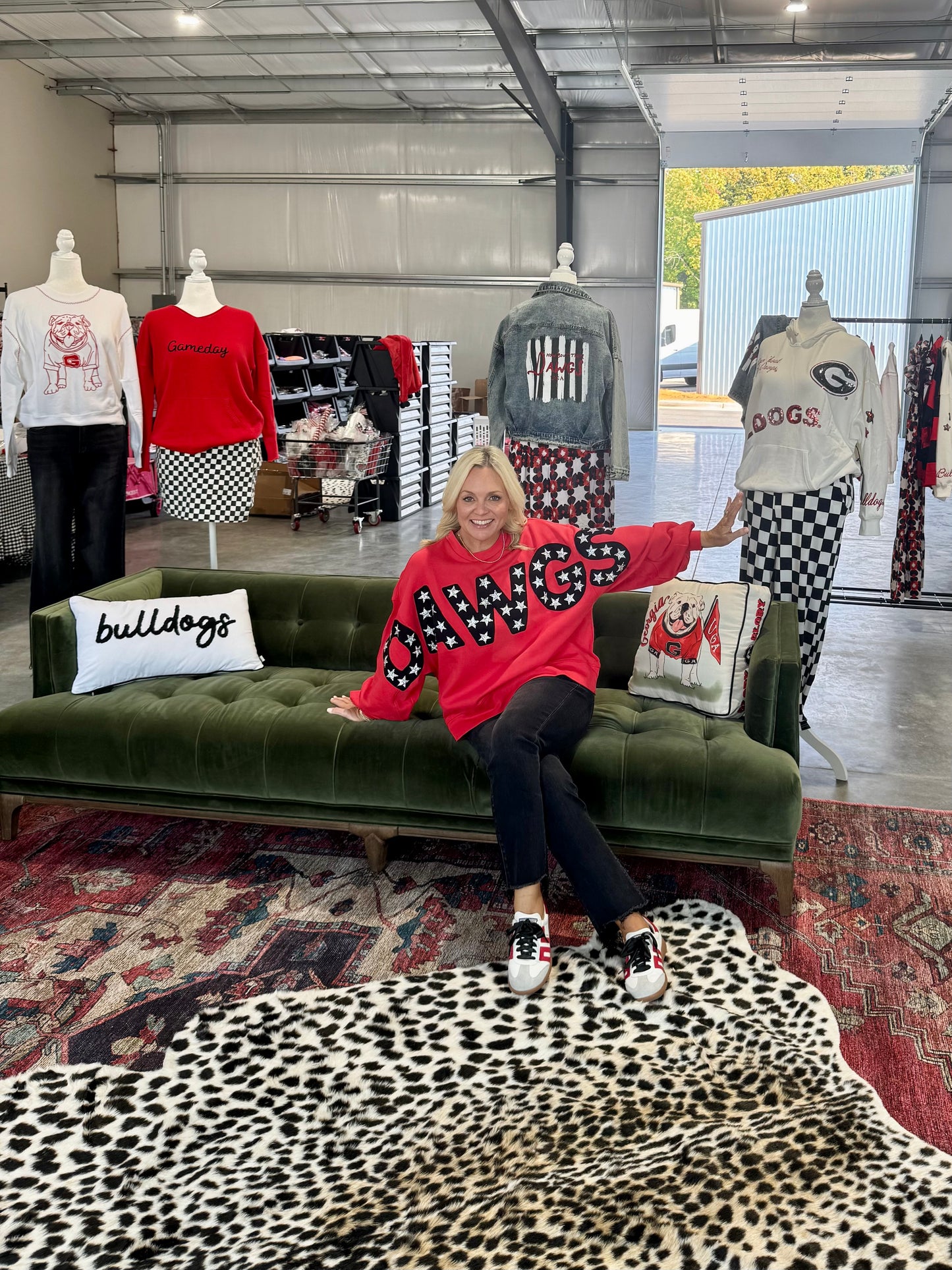 Licensed Dawgs ballon sleeve pullover goes up to plus size