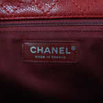 pre loved Chanel Red Hishige Caviar Shoulder Bag Silver Shoulder Back Bag Red Shoulder Bag Caviar (grained Calf) AB