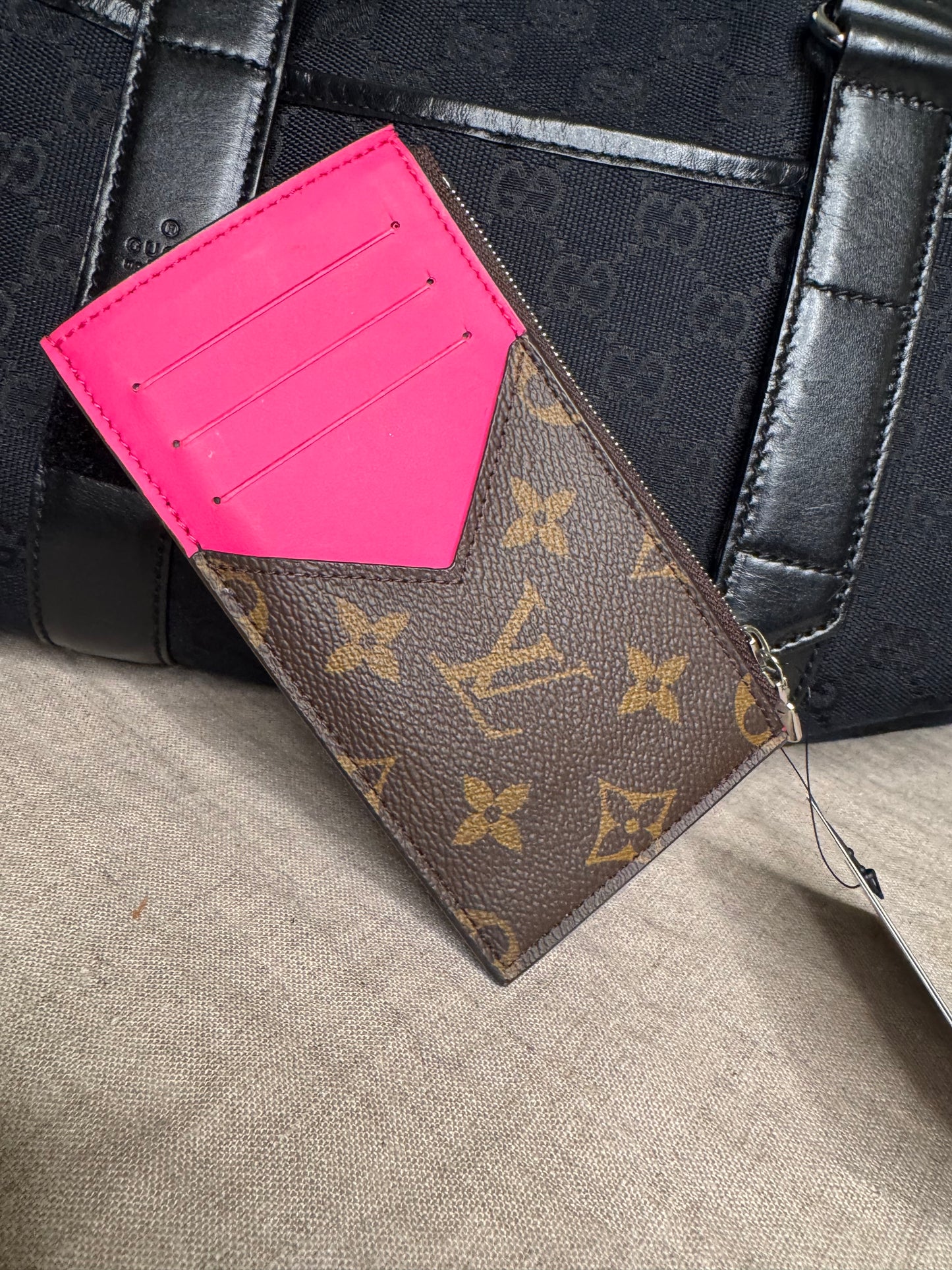 Pre loved Louis Vuitton monogram M81627 Macassar coin card holder Pink
