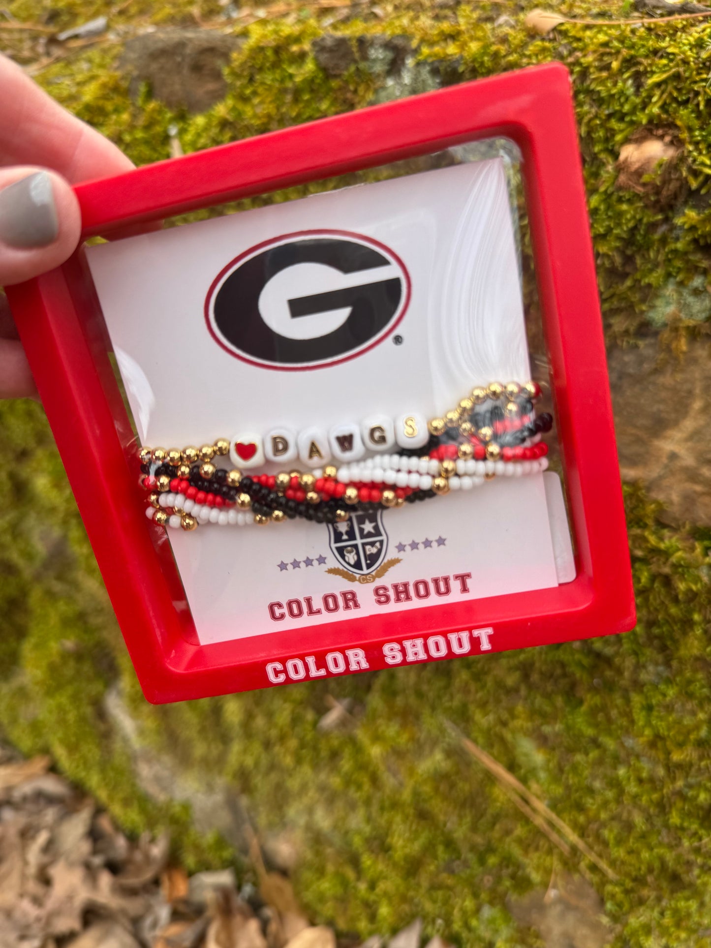 Stack of 7 bracelets licensed color shout marked Down