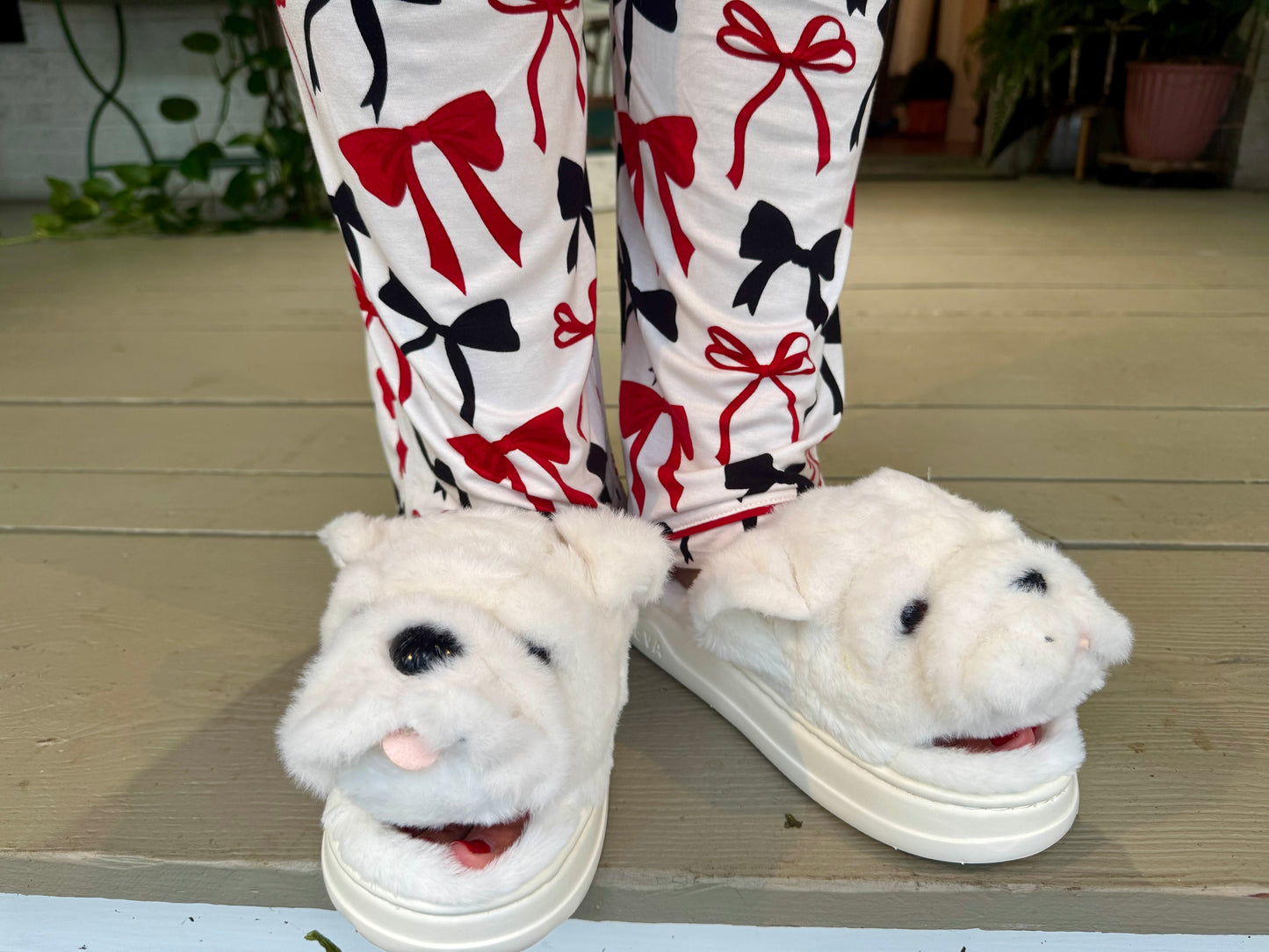 bulldog slippers plush
