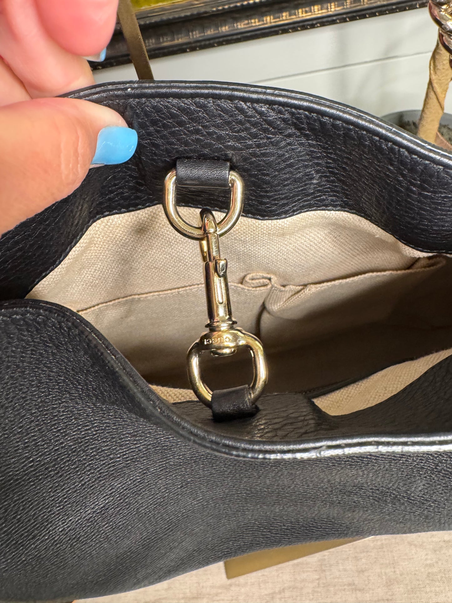 pre loved Gucci Medium Soho Chain Tote, Grained Calf