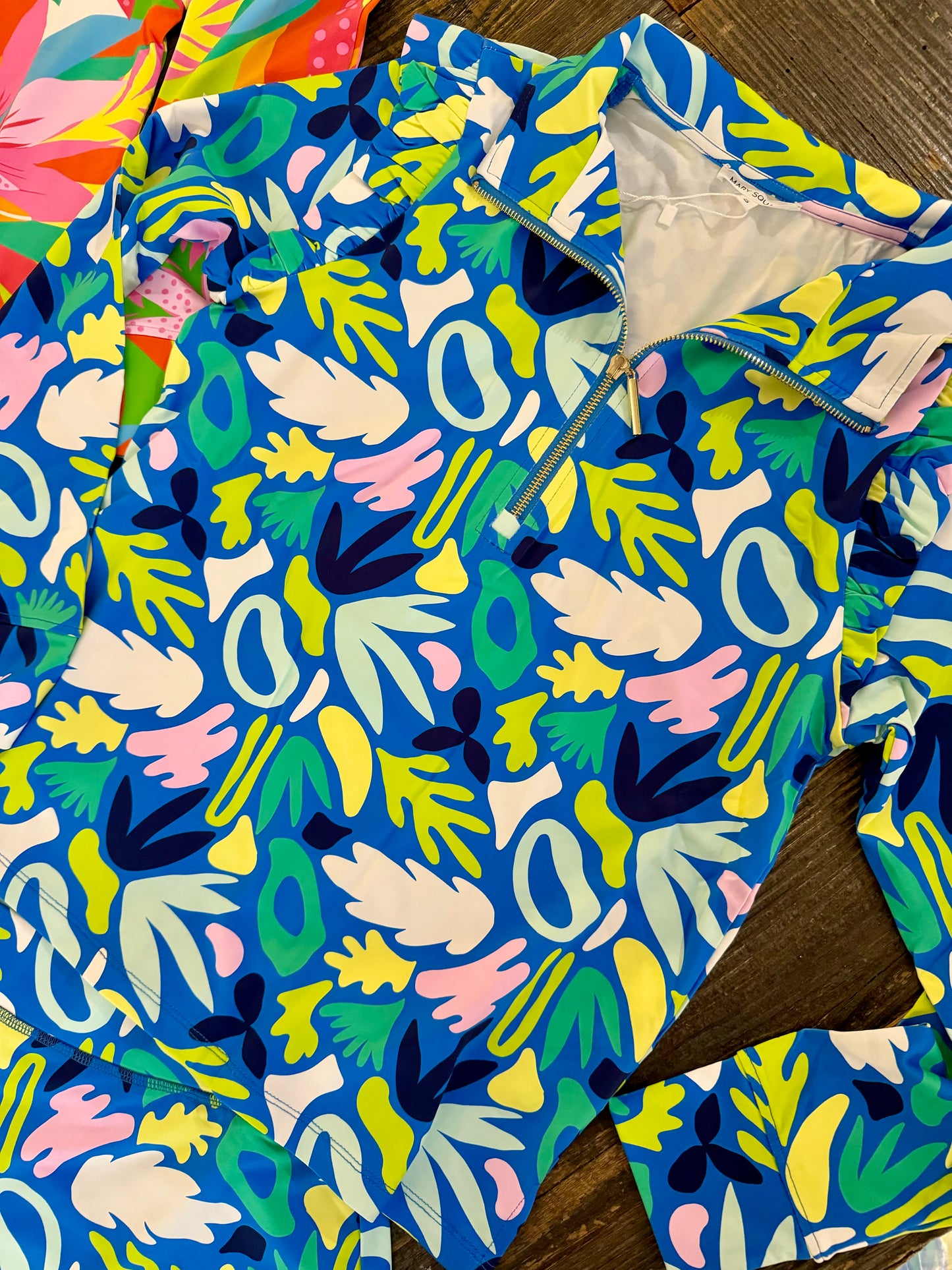Blue Charleston active wear half zip marked down