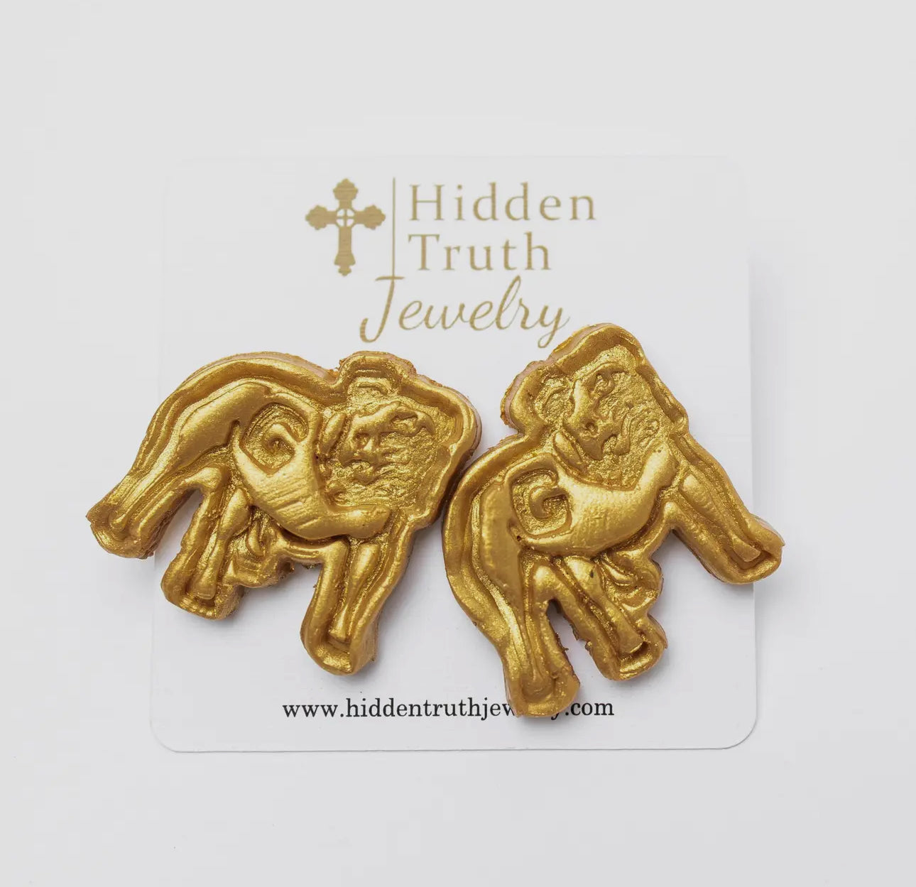 Dog earrings gold