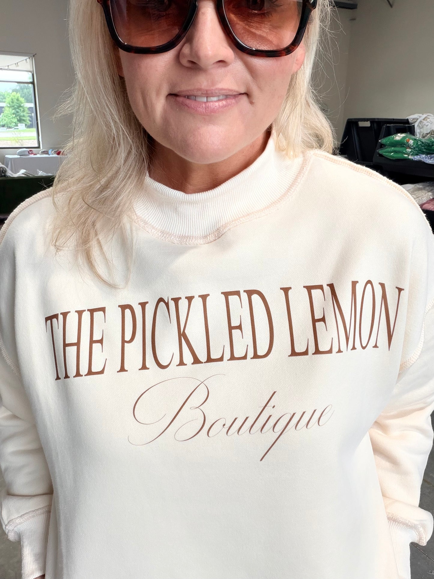 Pickled lemon mock neck oversized