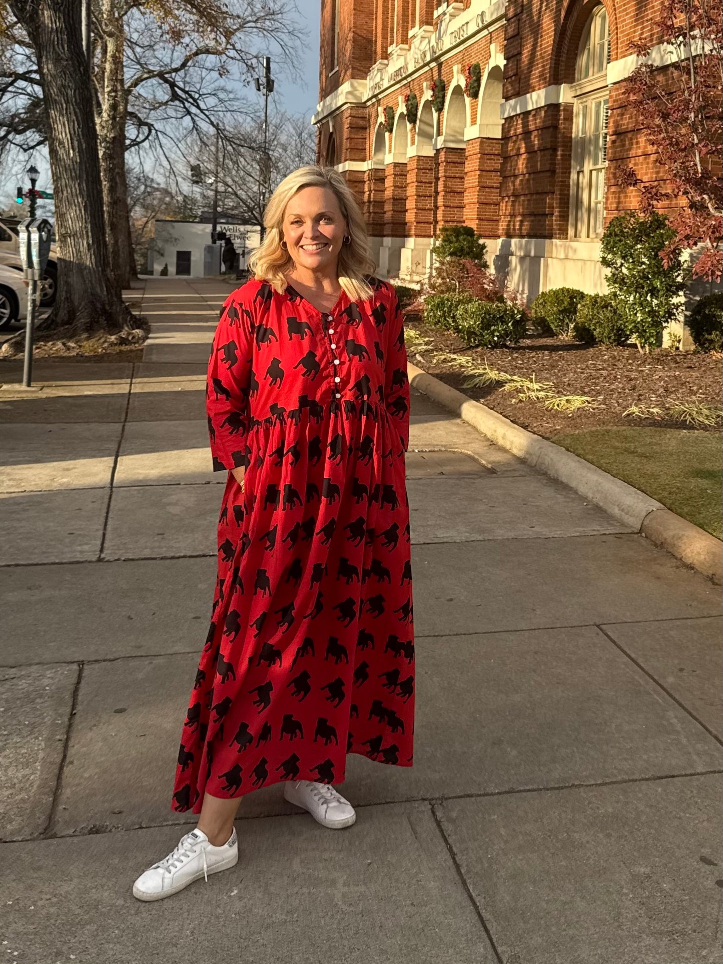 Exclusive Pickled Lemon dress red and black dog marked down!