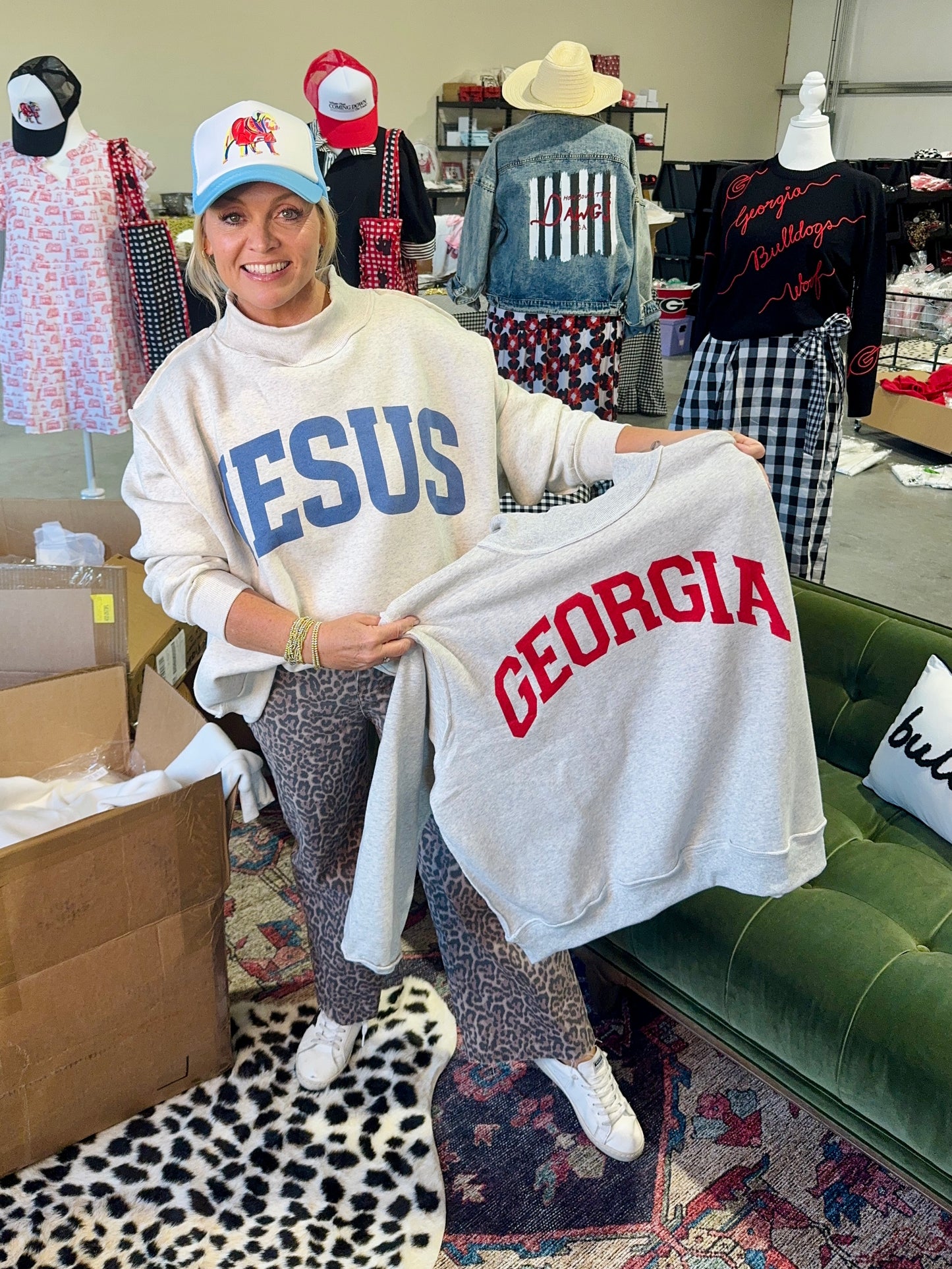 Small restock now!Another restock in October! mock neck georgia reversible sweatshirt oversized ships now!