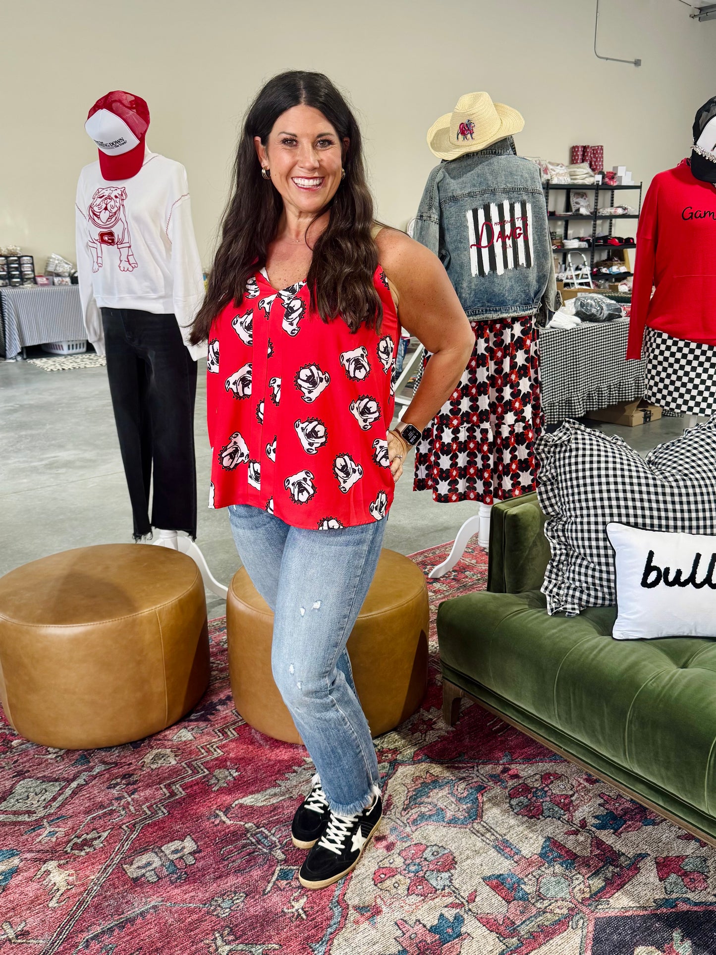 flowy tank oversized with bulldogs