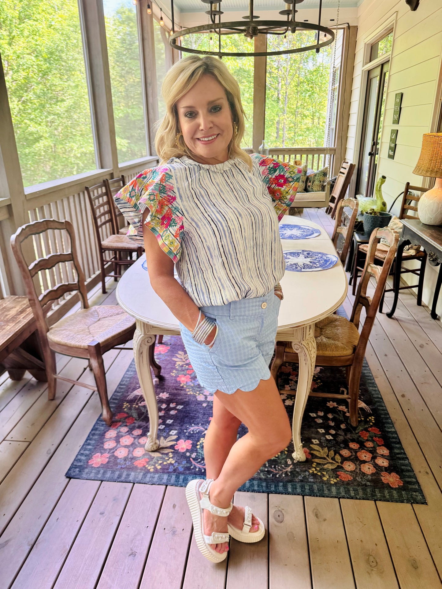 Summer blouse embroidered THML marked down