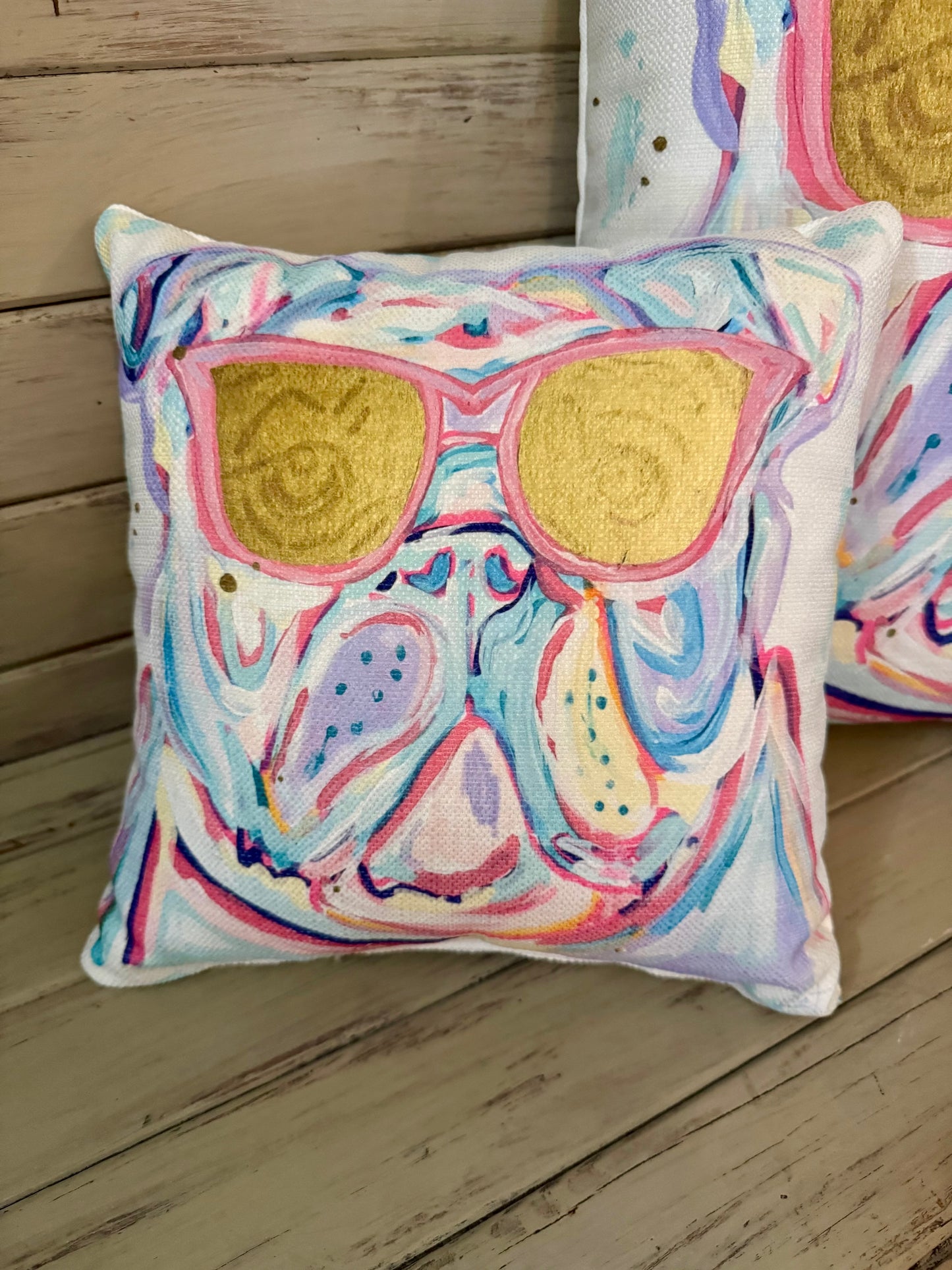 12x12 Water color bulldog pillow