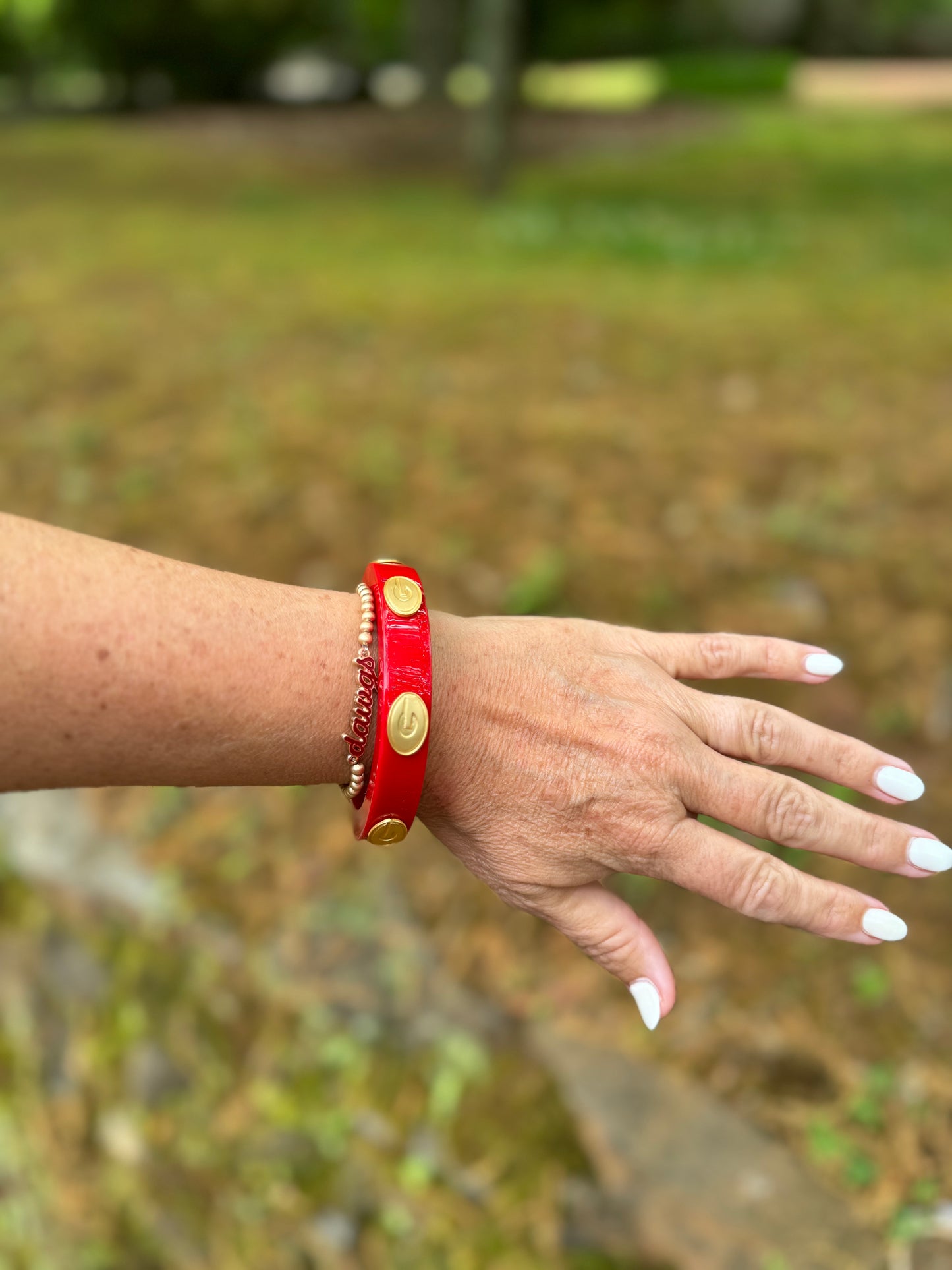 Georgia bulldogs licensed resin logo bangle red big