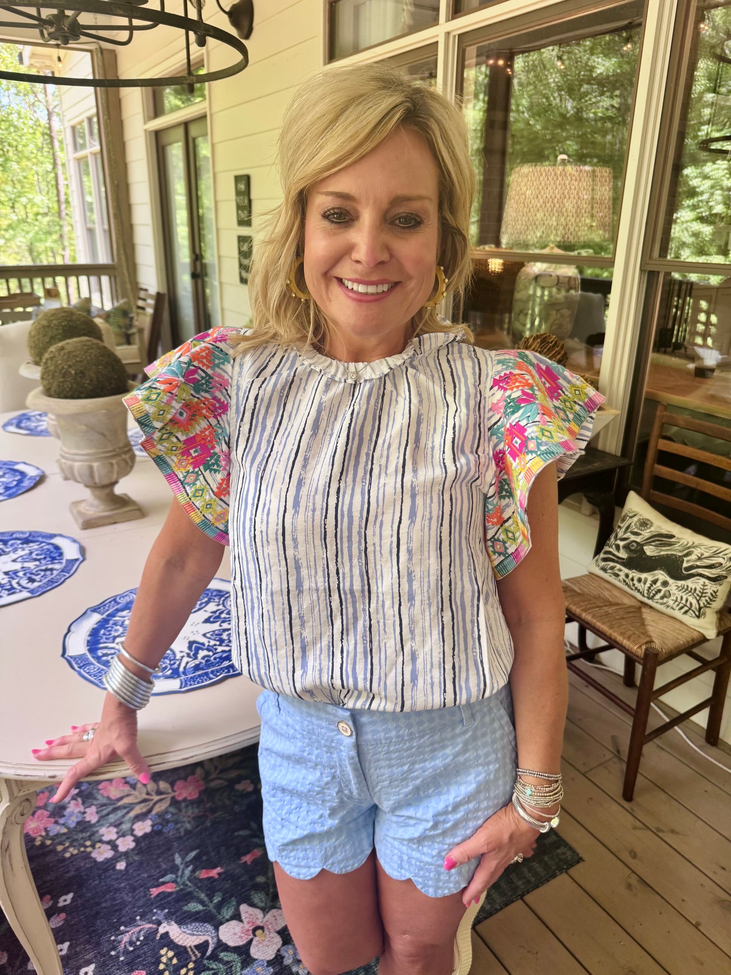 Summer blouse embroidered THML marked down