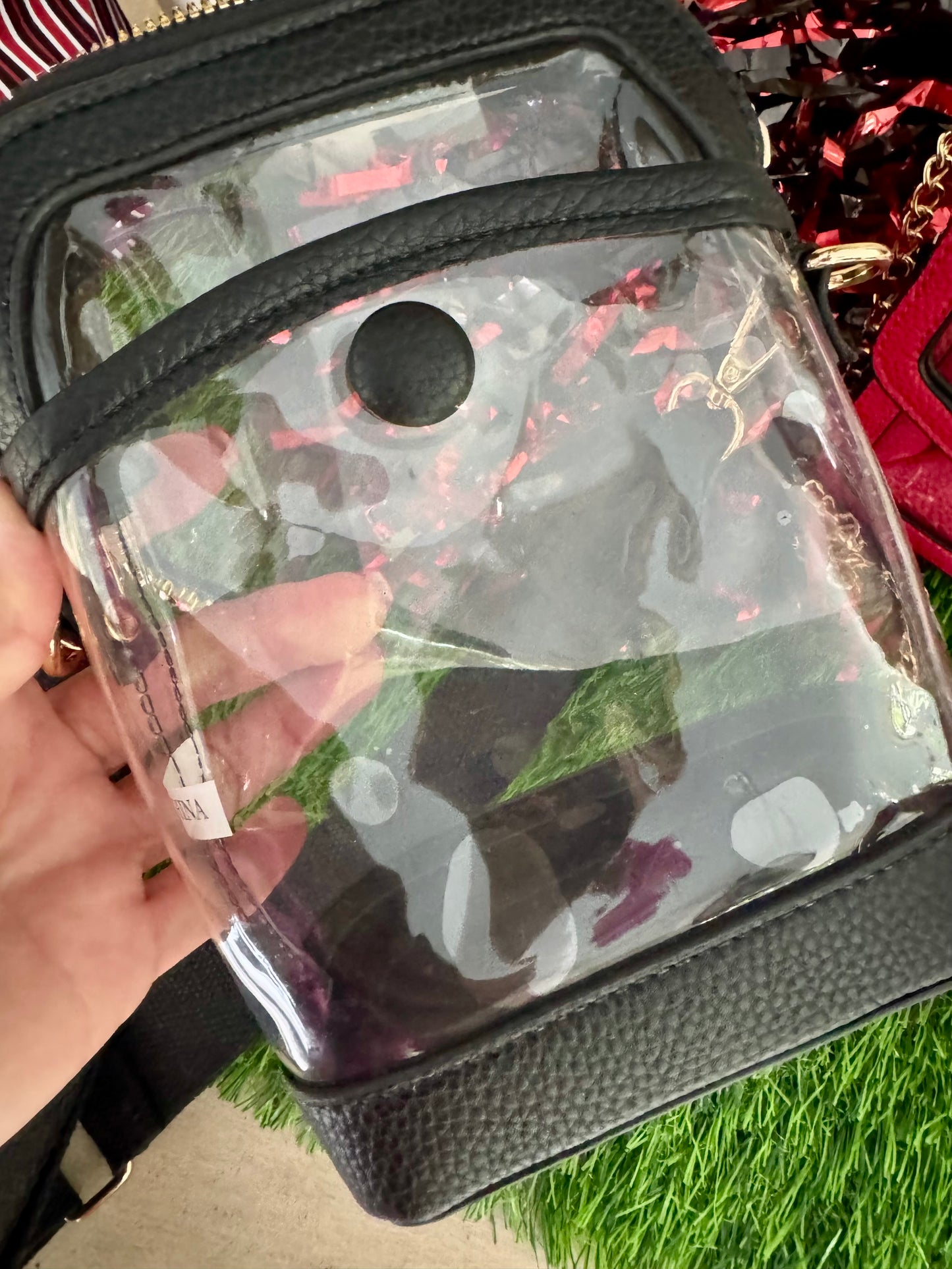 Clear purse red or black