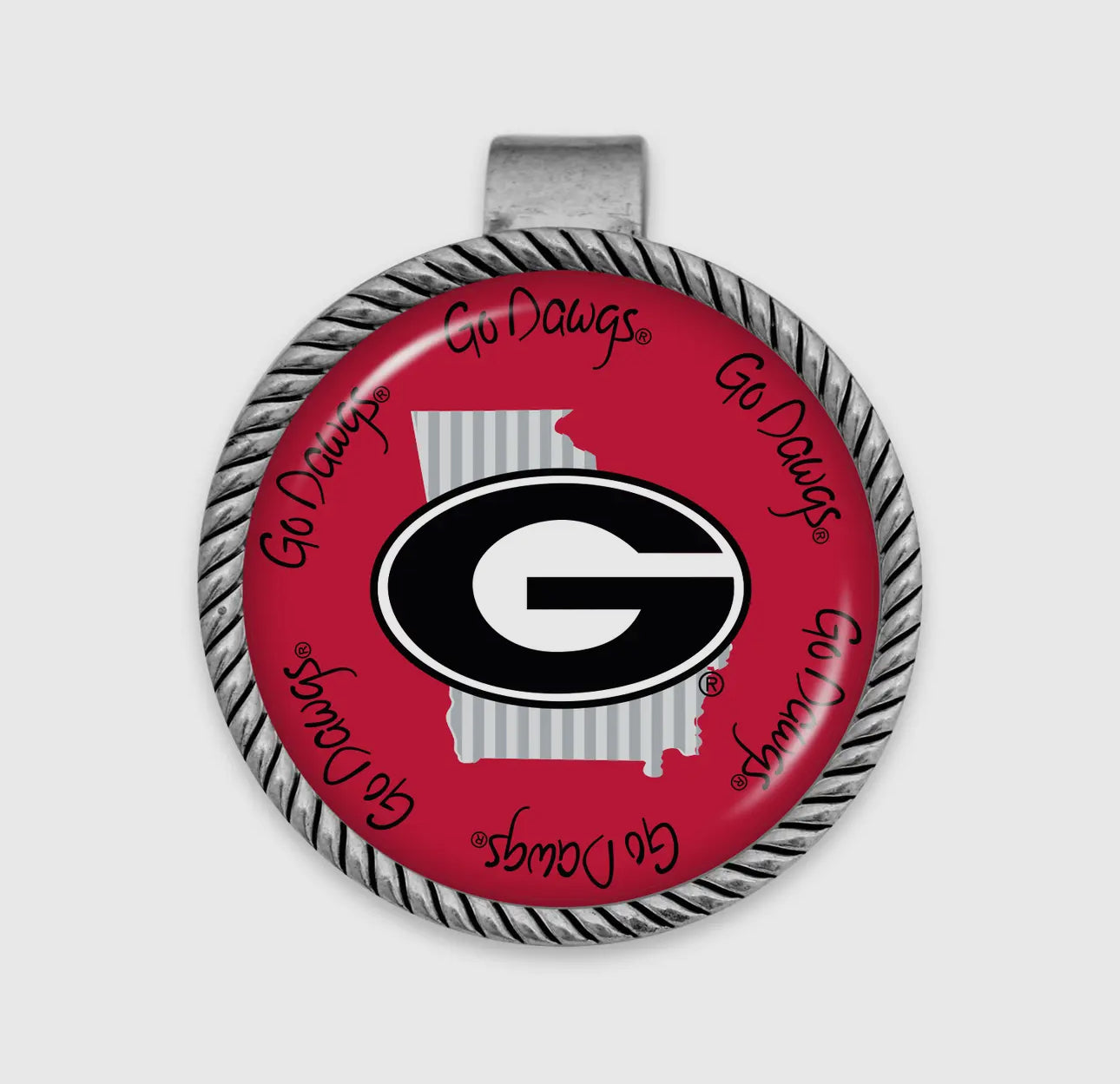 Georgia bulldogs striped state visor clip