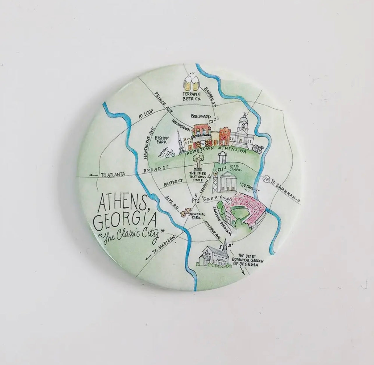 Athens Ga map magnet