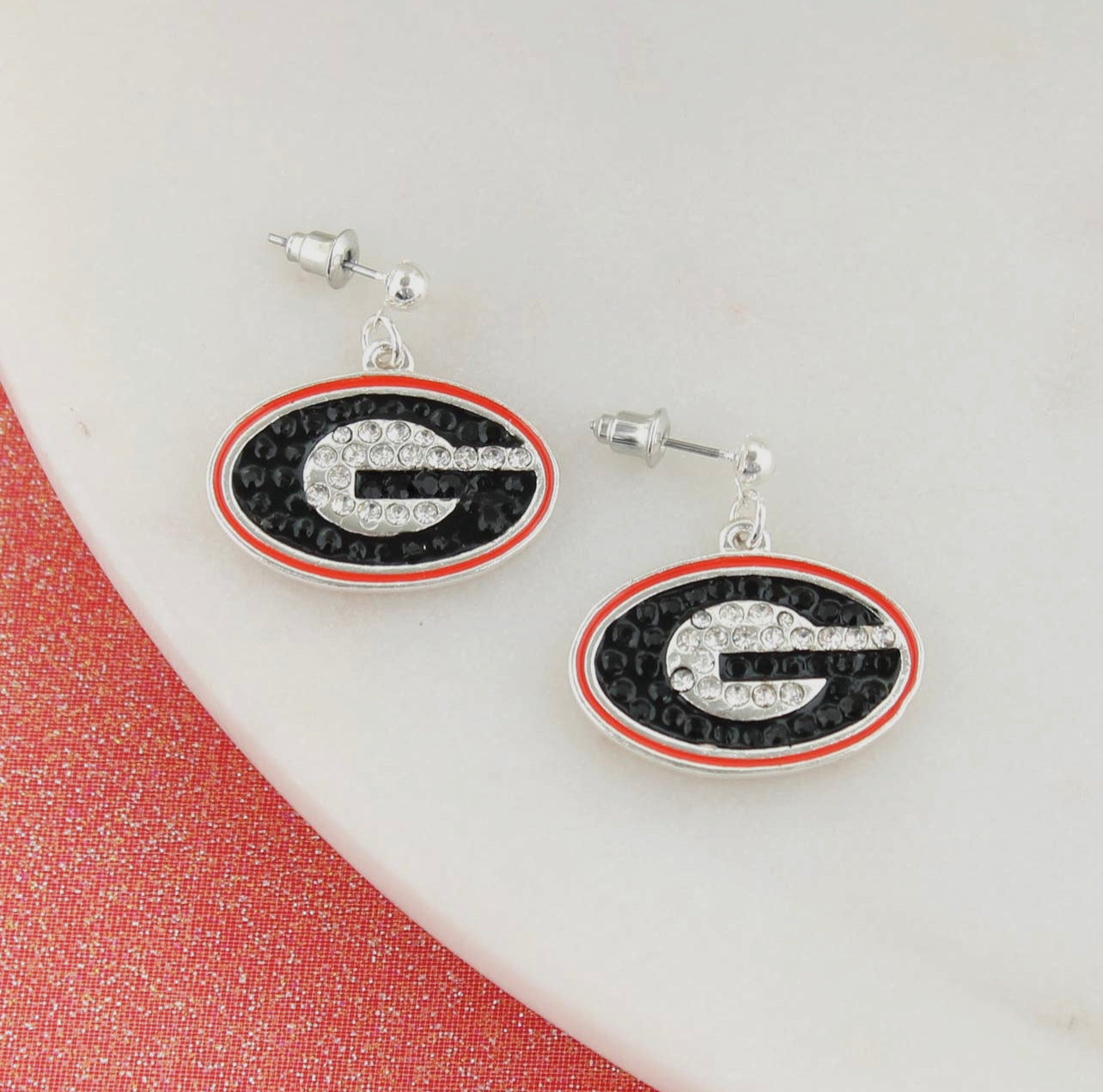 Georgia crystal logo earrings licensed