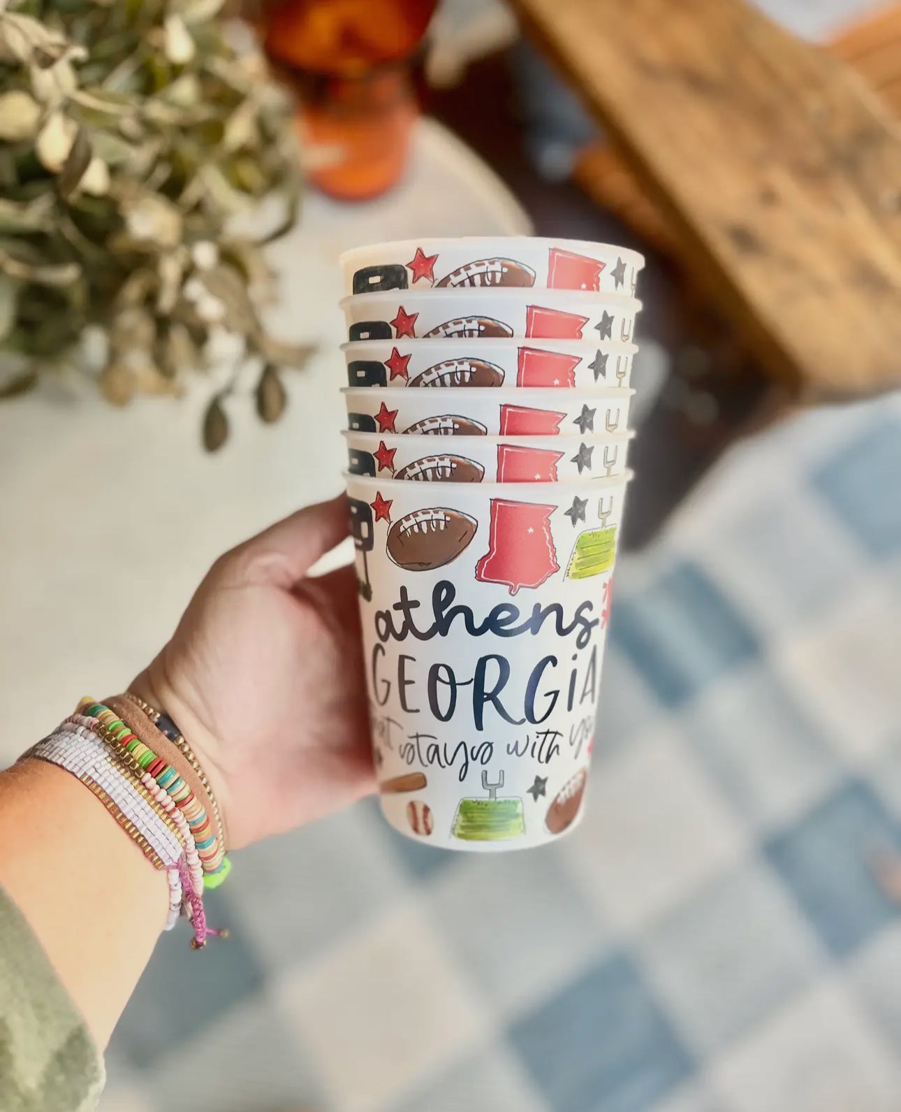 Set of 6 reusable stadium cups Athens