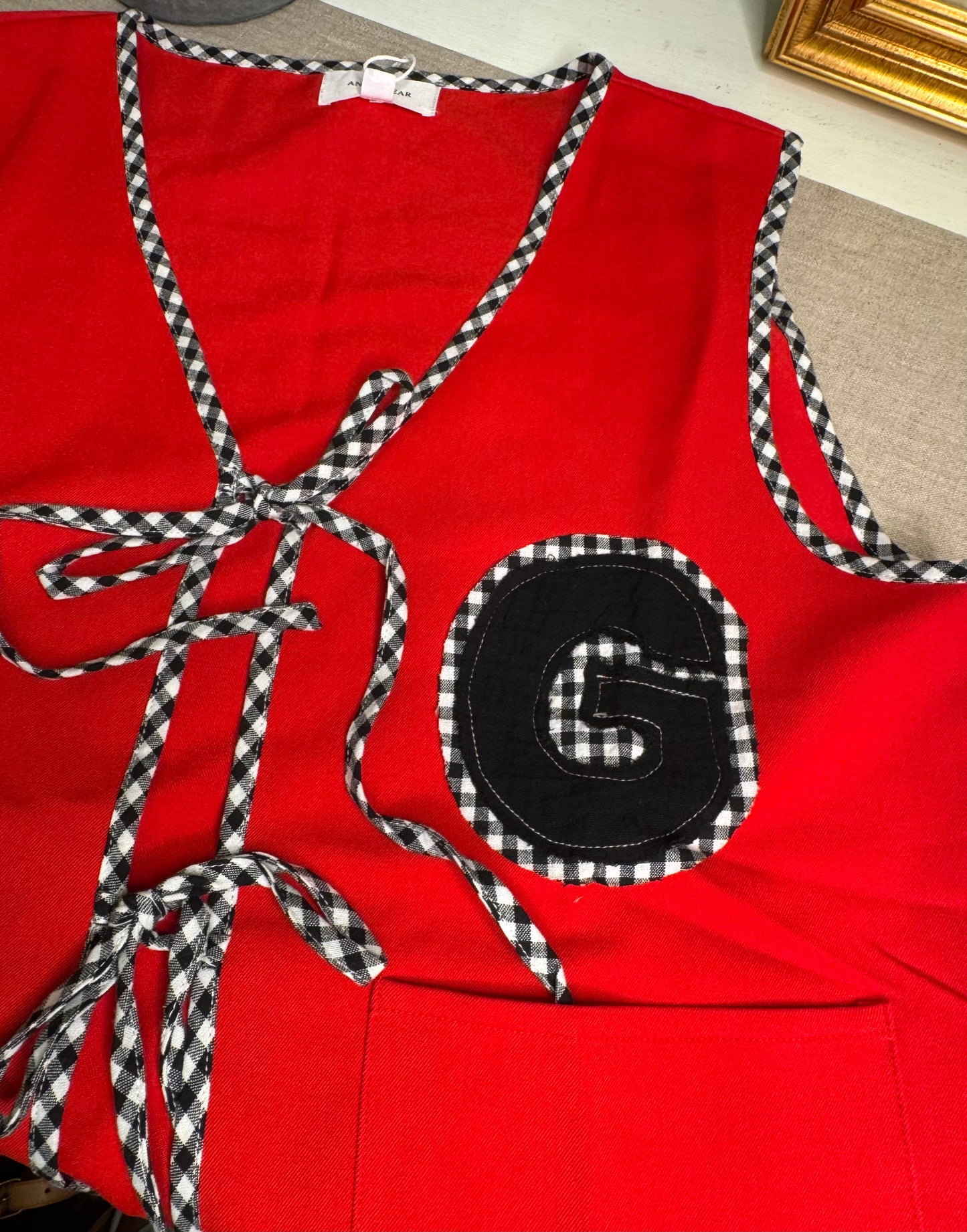Red and black vest