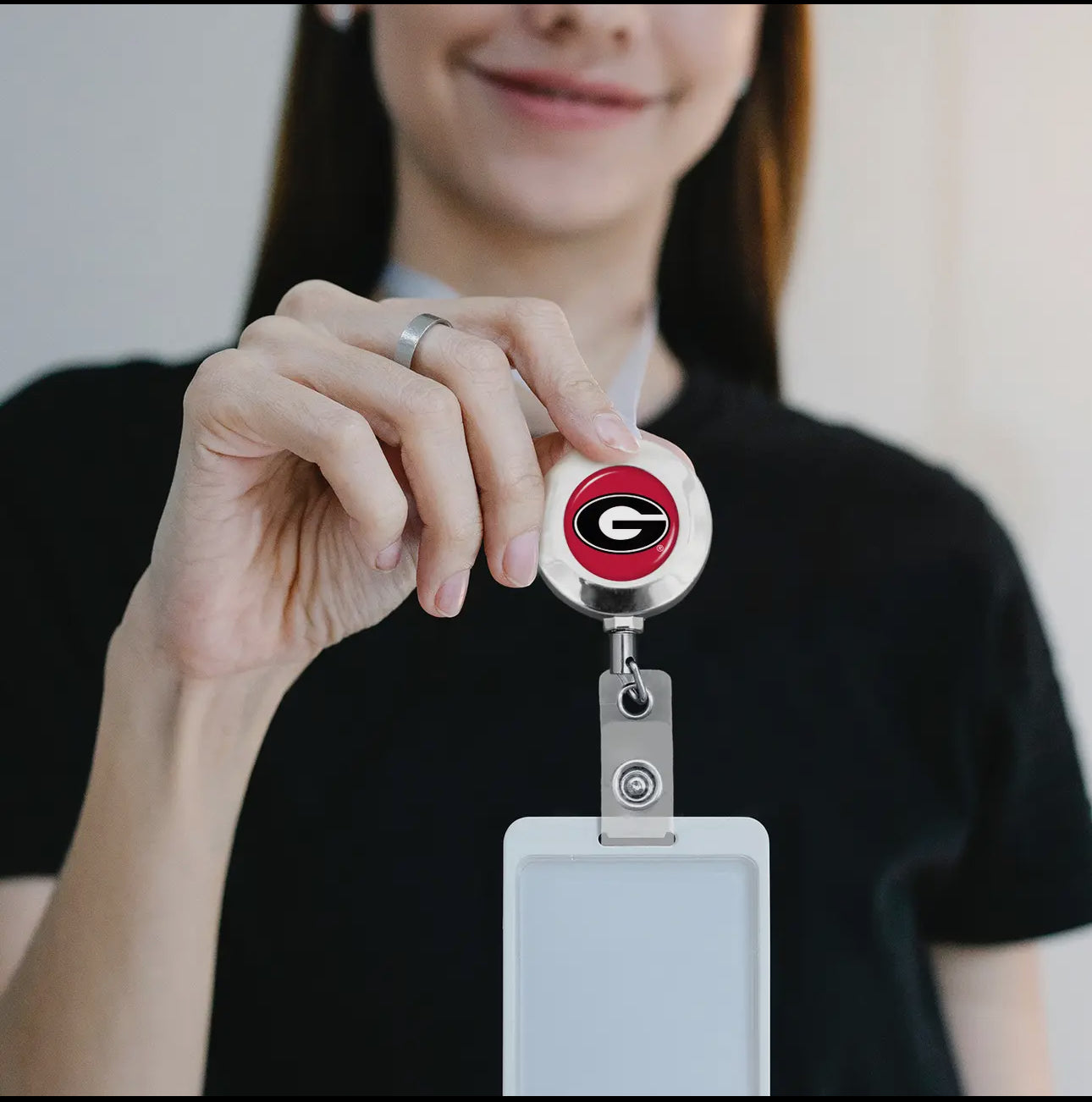Round badge reel (belt clip)