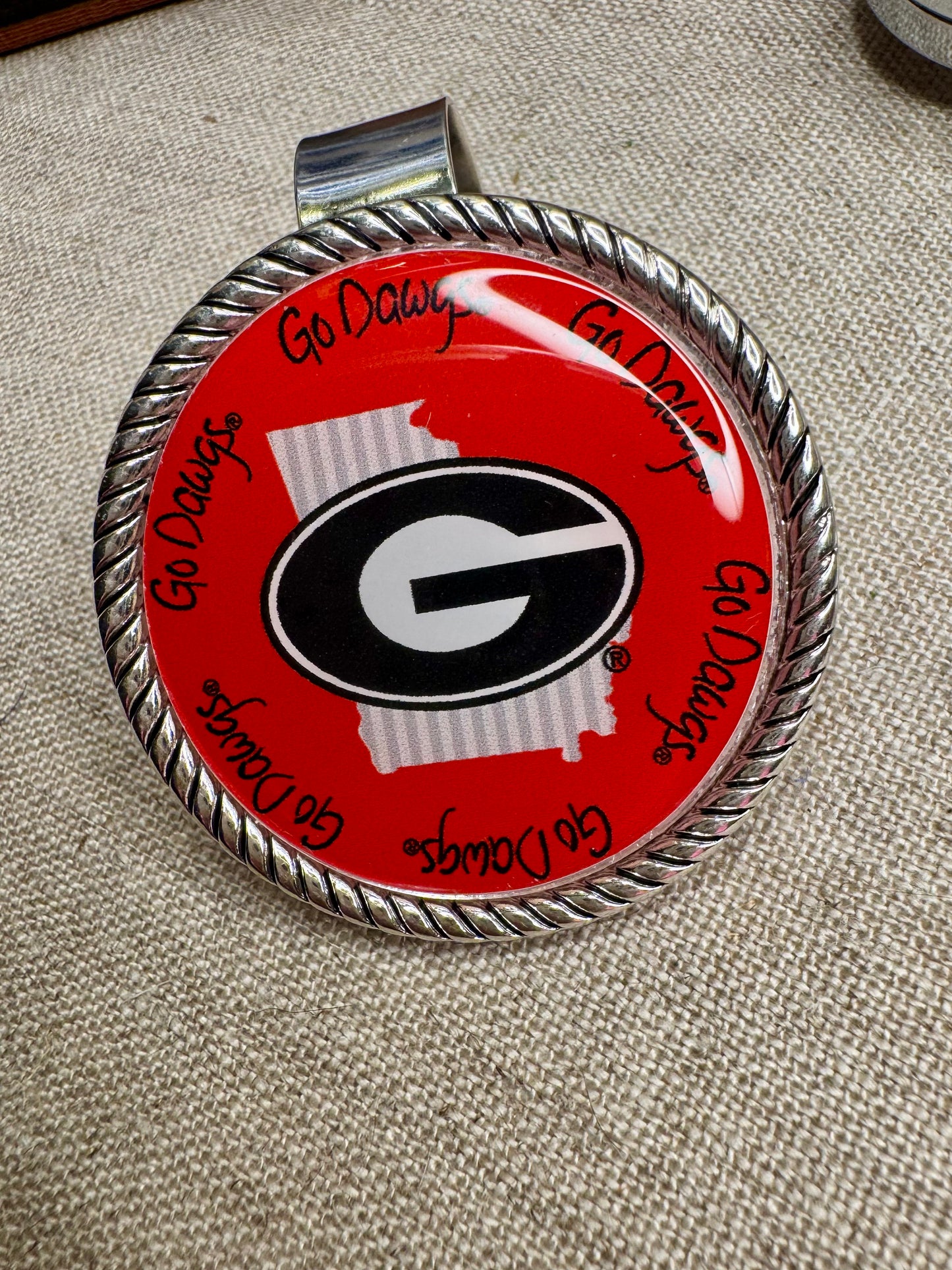 Georgia bulldogs striped state visor clip