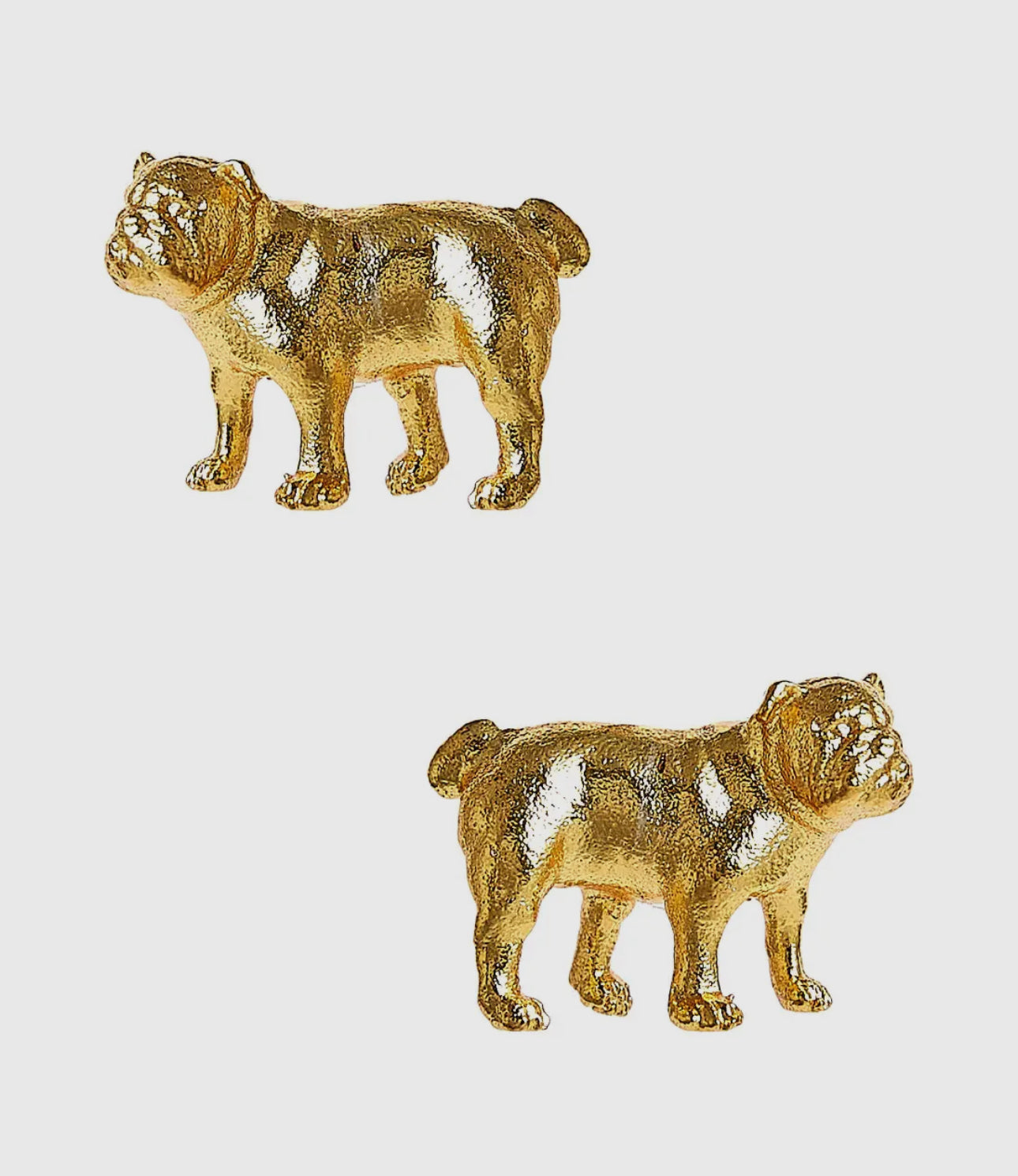 Bukldog gold studs earrings
