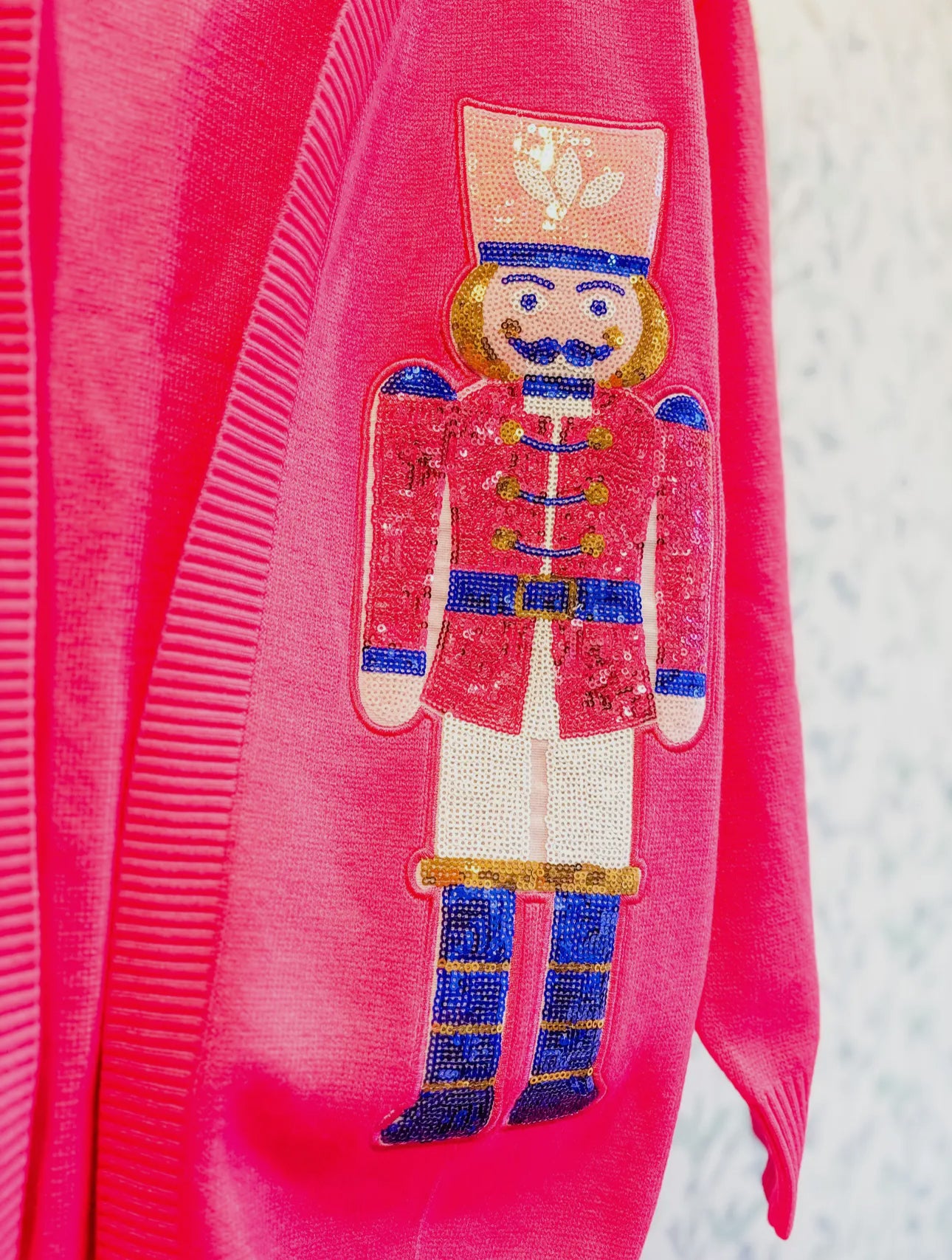 Sequin Nutcracker cardigan pink boutique high quality! Marked down