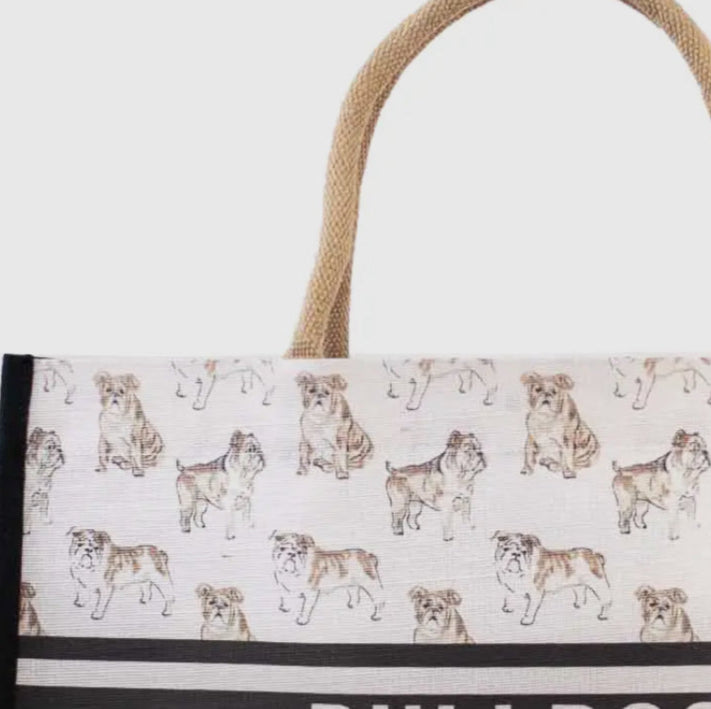 tote bag bulldogs jute