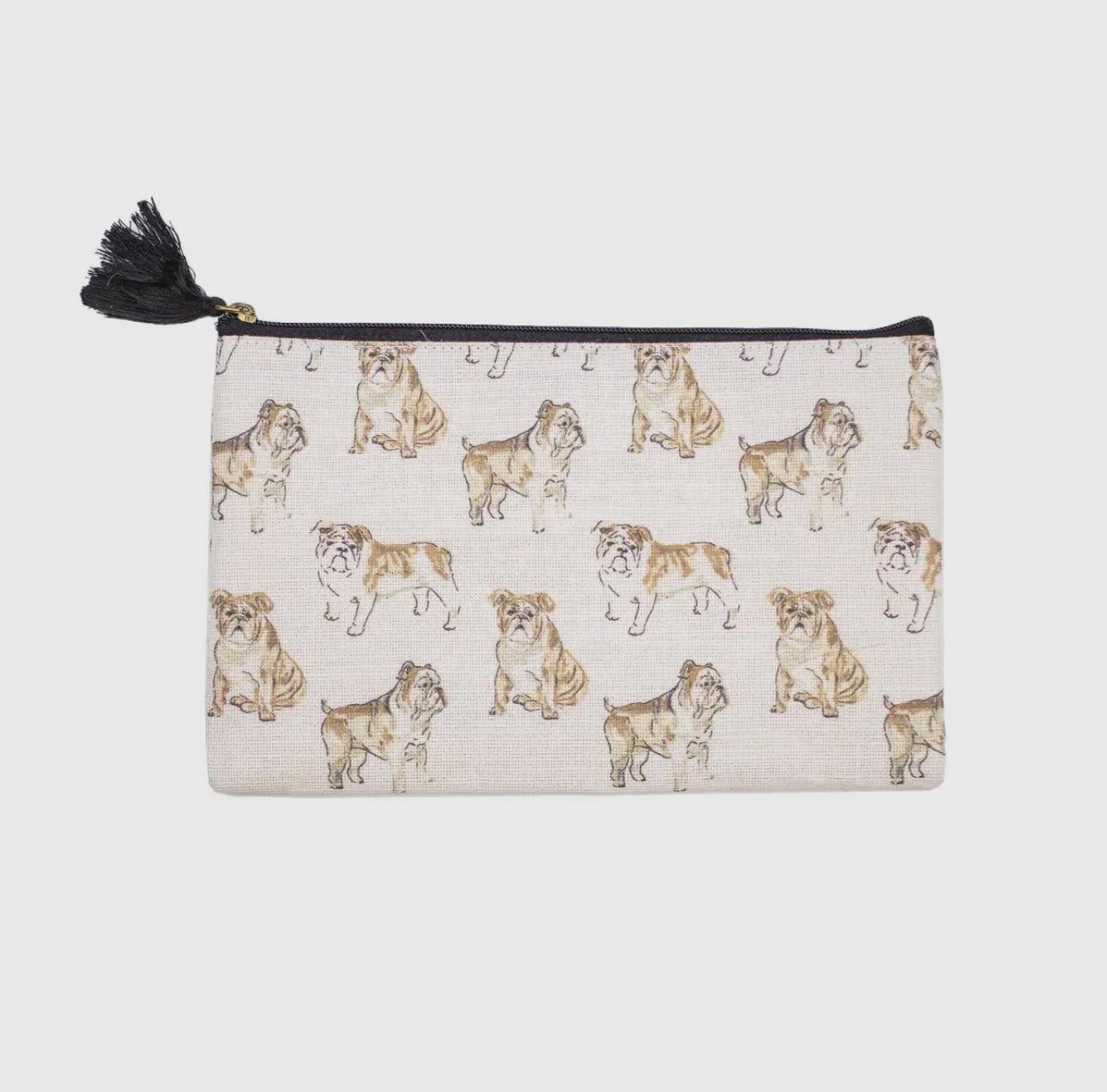 Cosmetic bag jute bulldog