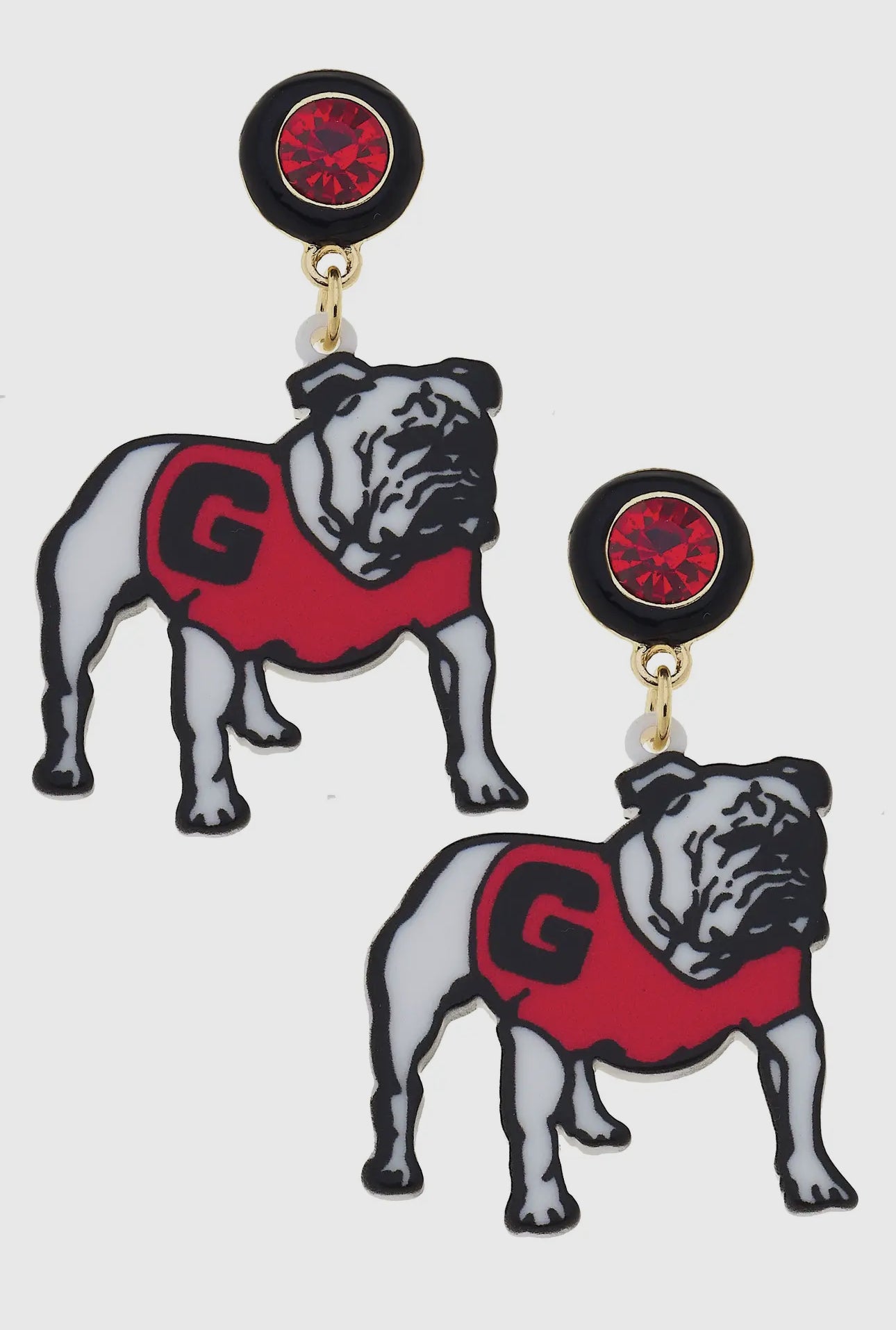 Georgia hairy dawg resin mascot earrings licensed