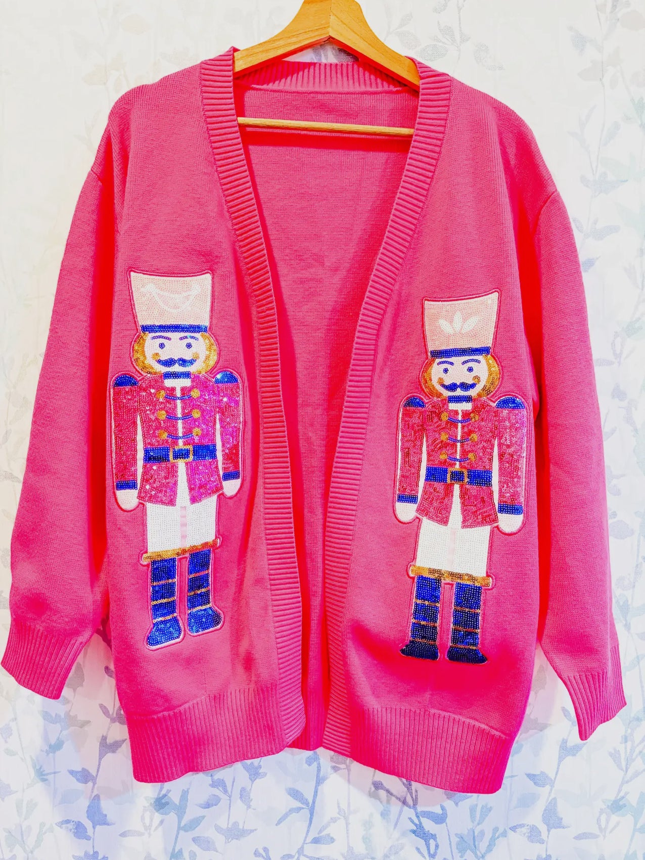 Sequin Nutcracker cardigan pink boutique high quality! Marked down