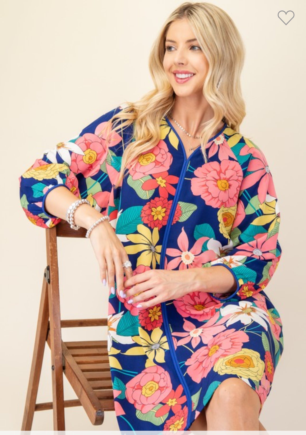 bold navy floral boho mini dress marked down