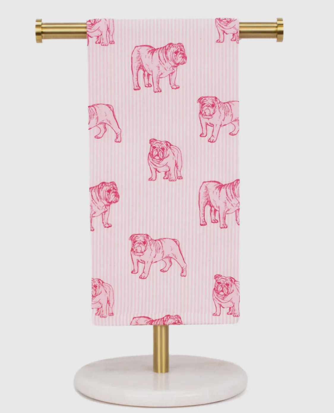 Pink bulldog hand towel