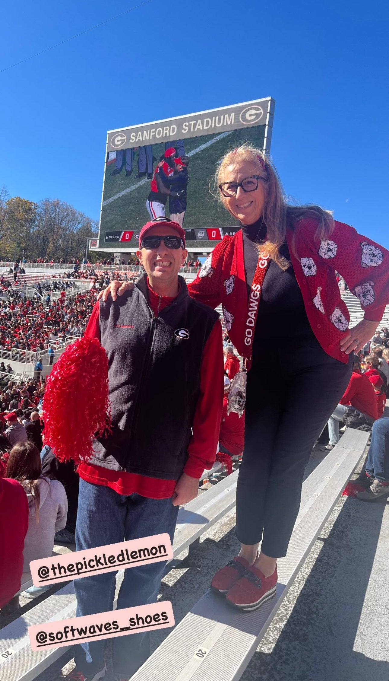 Sequin bulldog puff cardigan red UGA fall collection