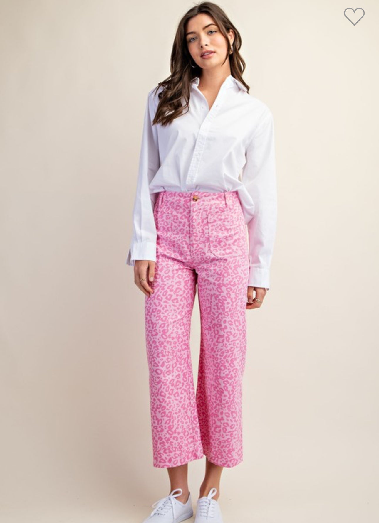 Summer pink ankle pants leopard runs small marked down