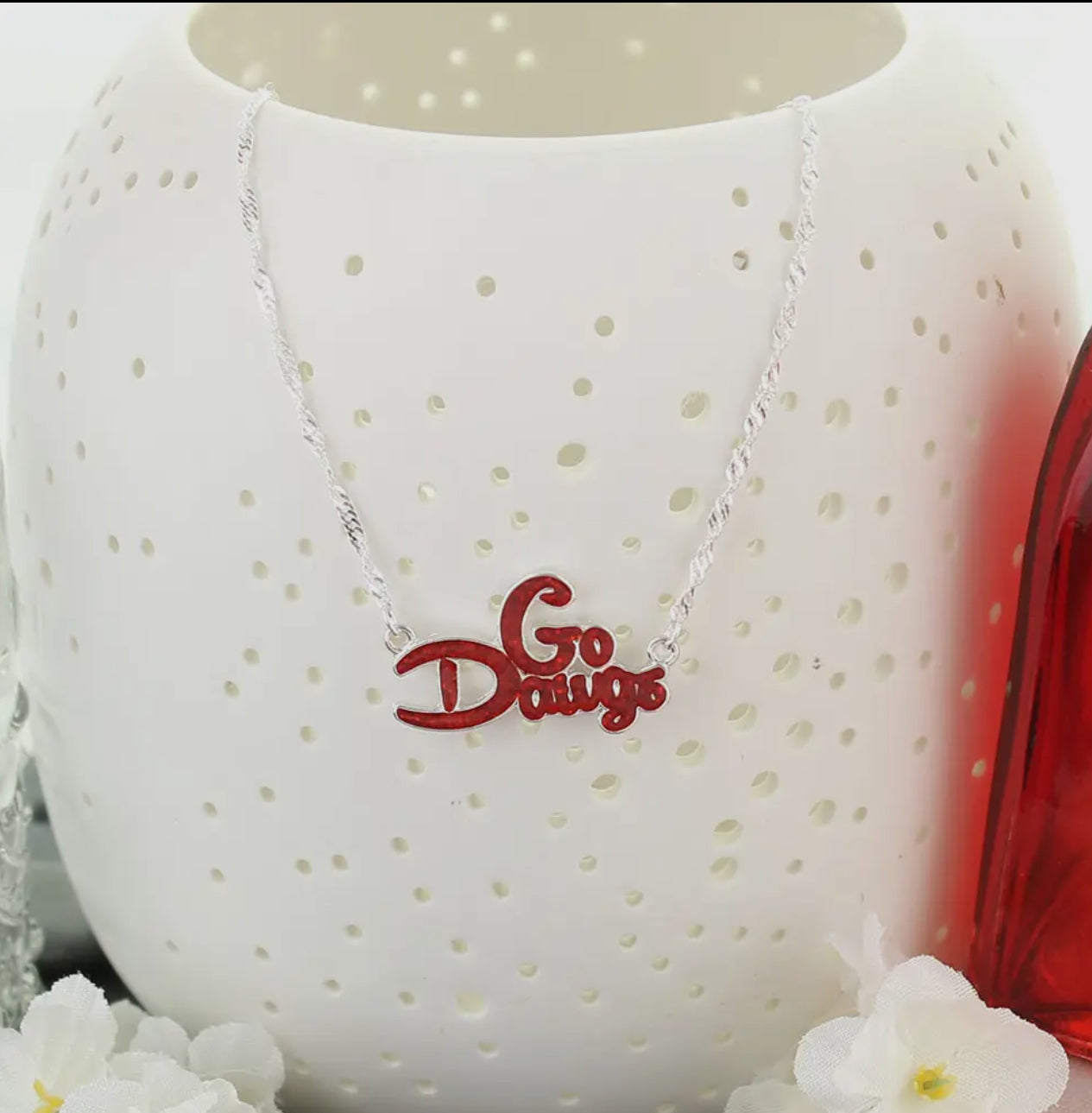 Licensed Go dawgs necklace silver