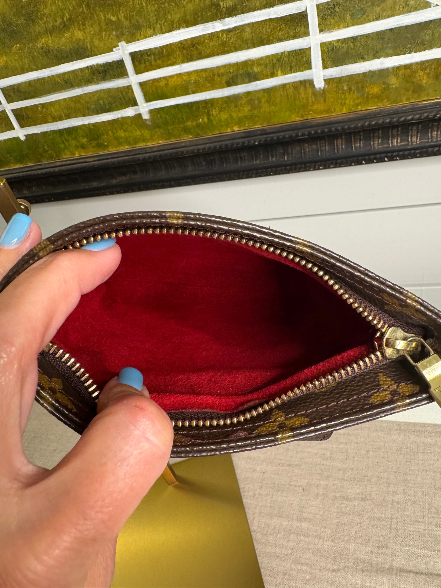 Louis Vuitton partition pre loved monogram wristlet