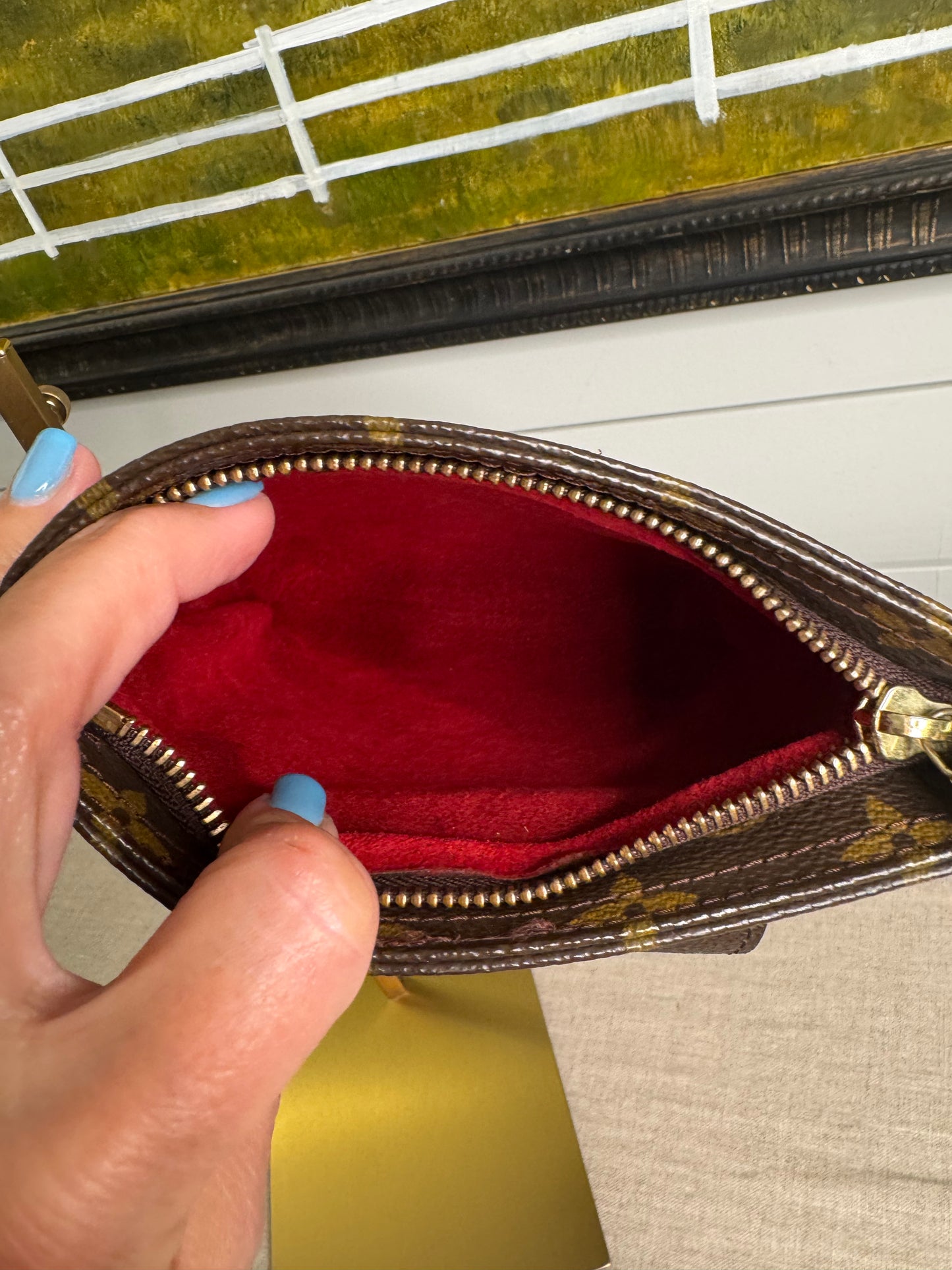 Louis Vuitton partition pre loved monogram wristlet