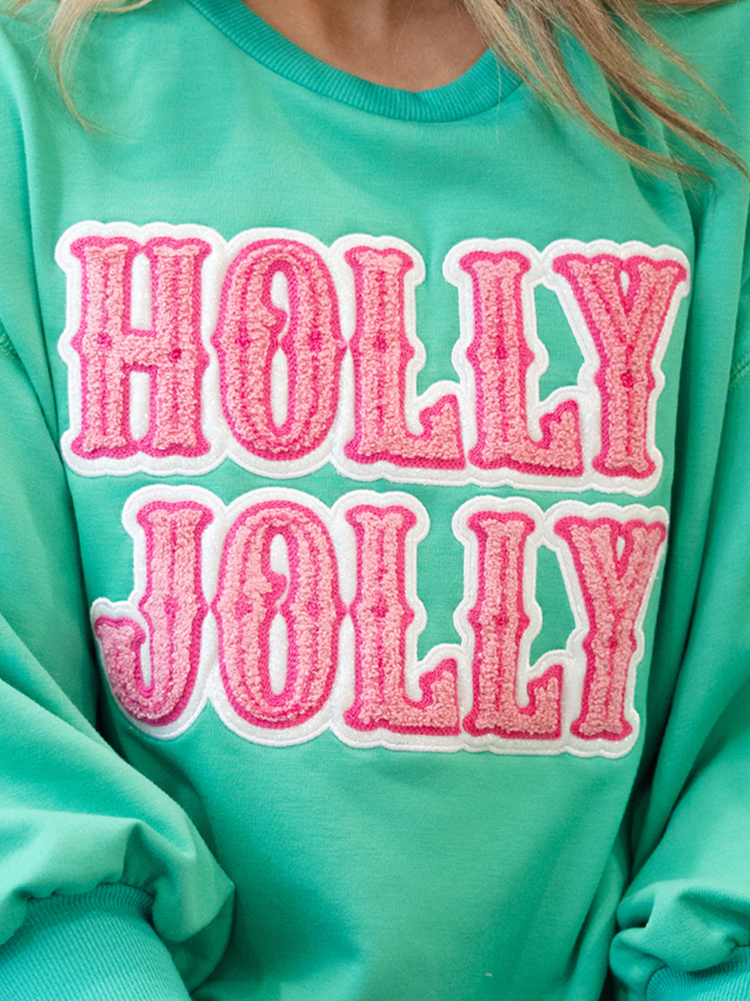 Boutique Christmas sweatshirt Holly Jolly oversized marked down