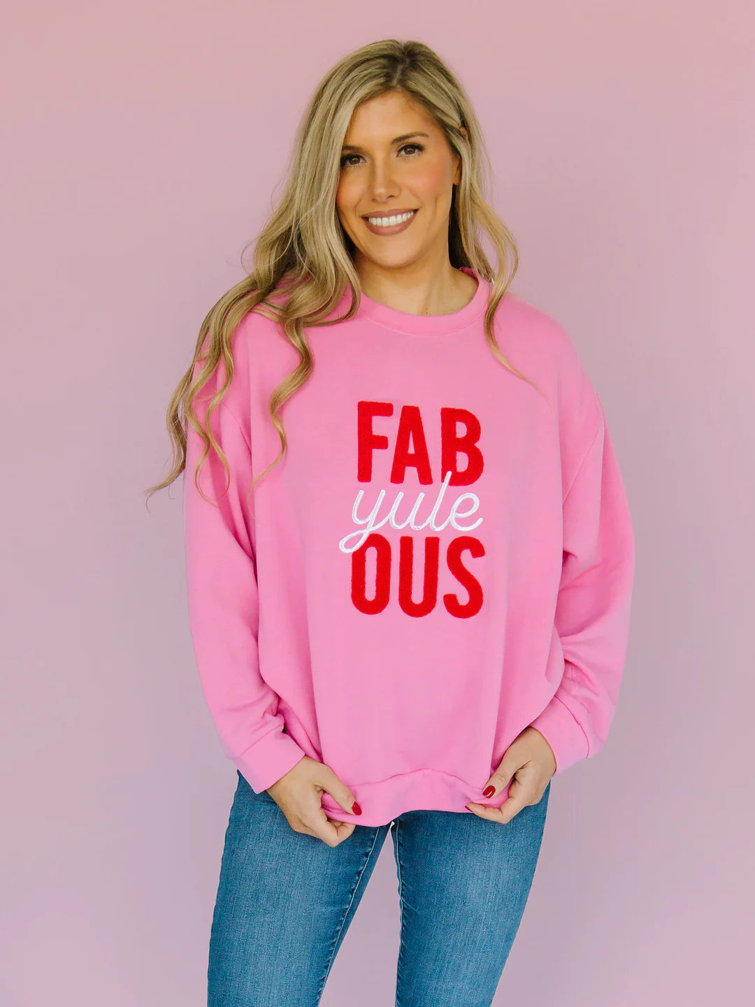 Boutique luxury fab YULE OUS sweatshirt marked down Christmas
