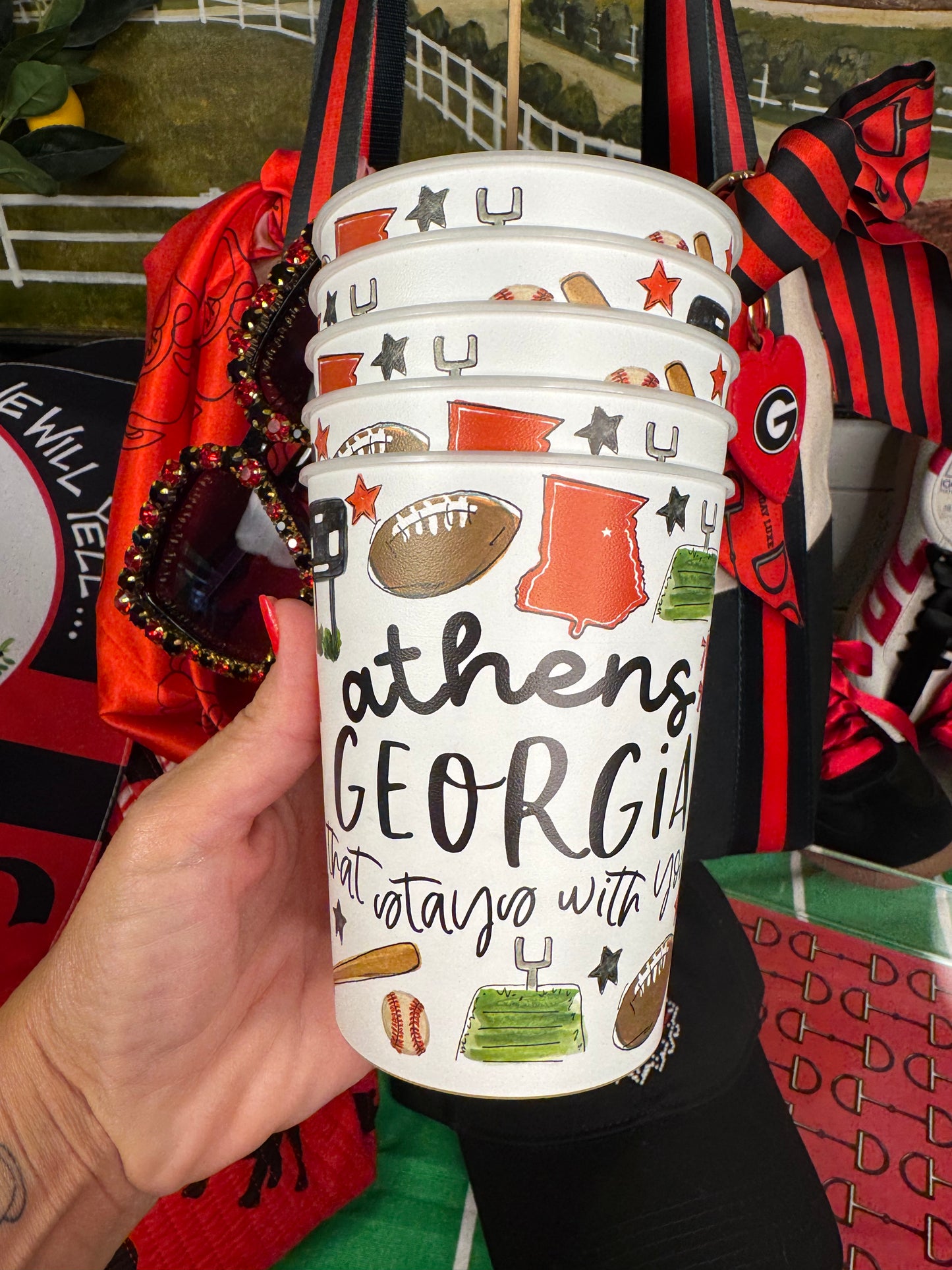 Set of 6 reusable stadium cups Athens
