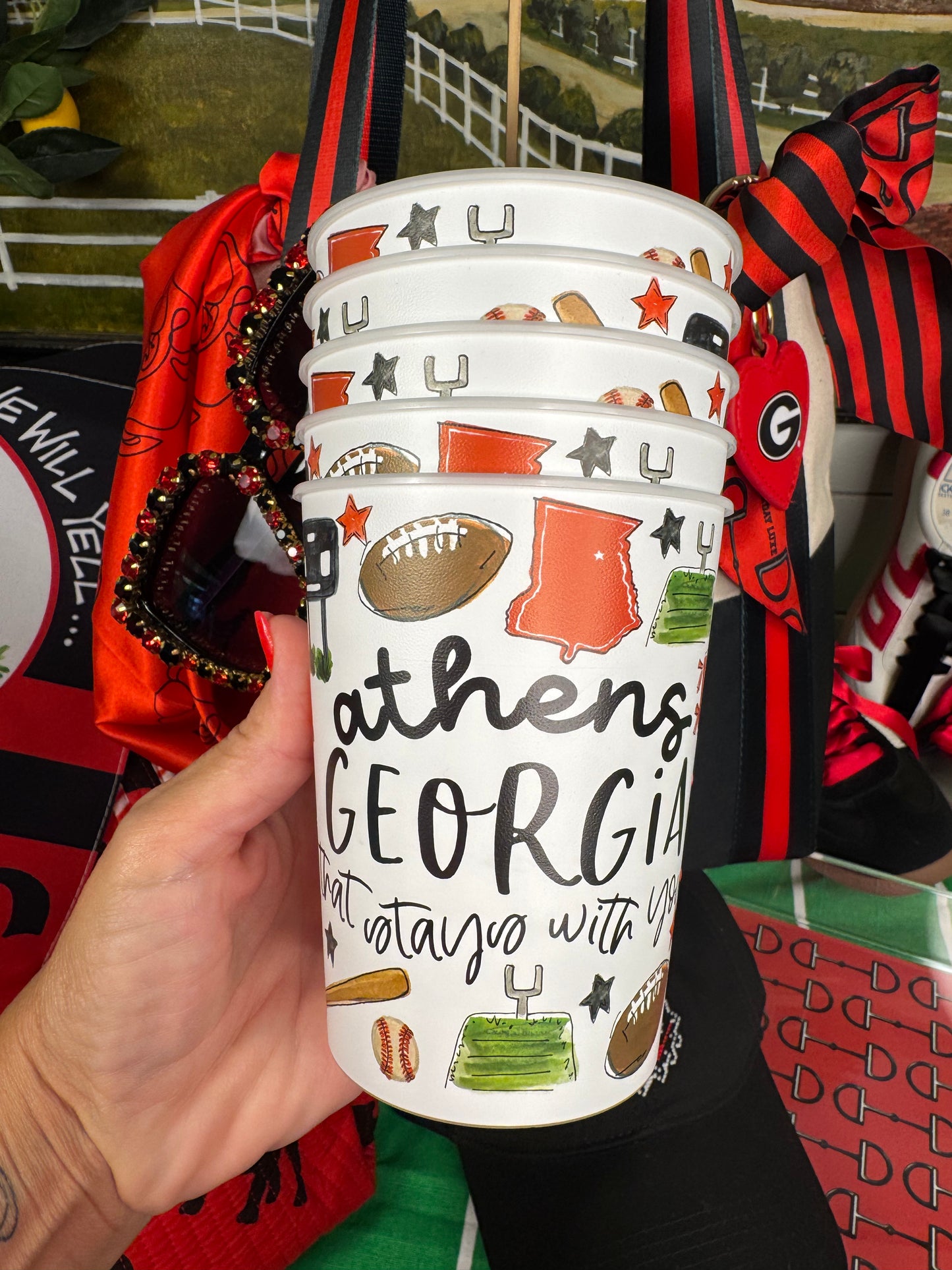 Set of 6 reusable stadium cups Athens