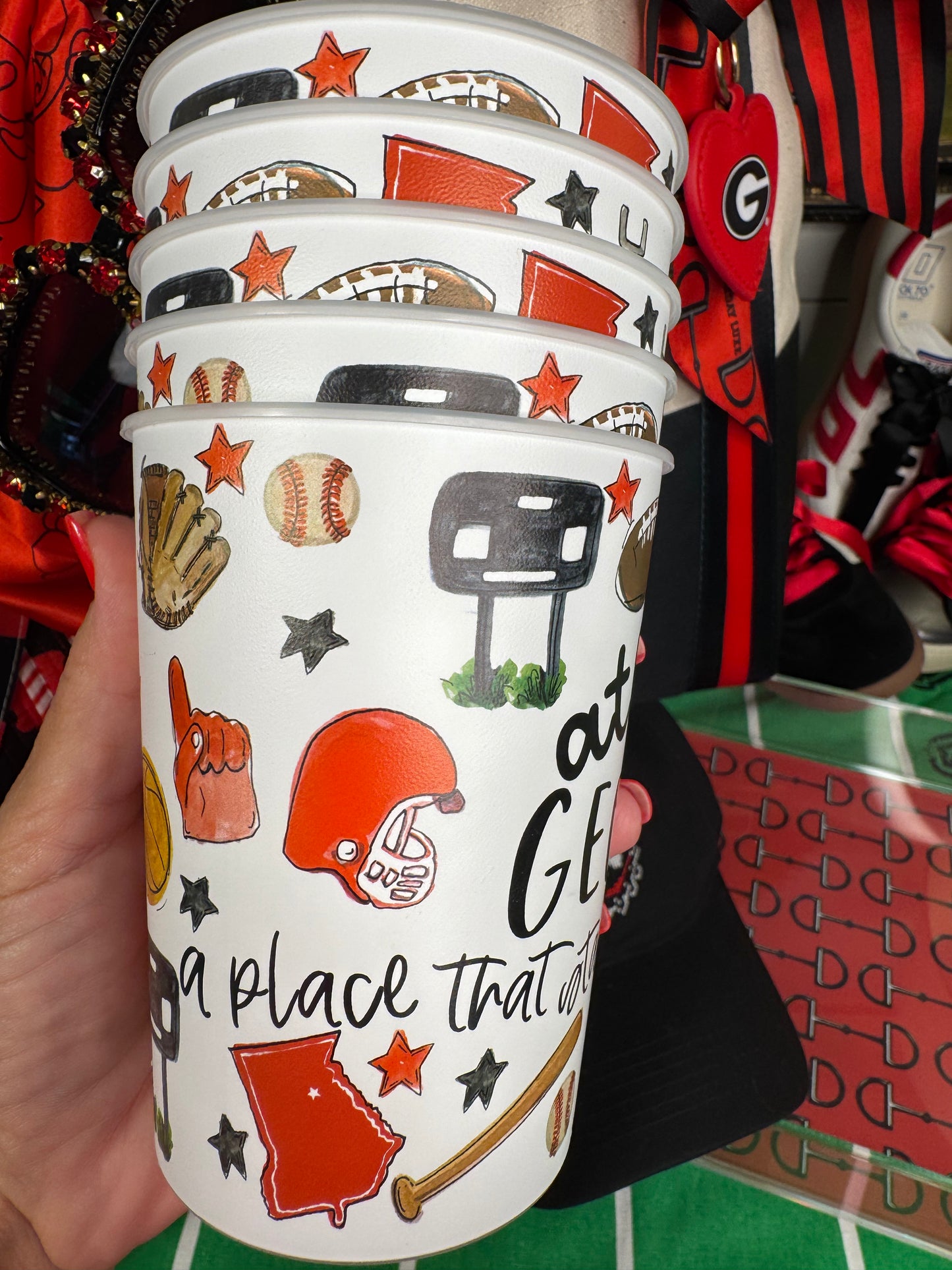Set of 6 reusable stadium cups Athens